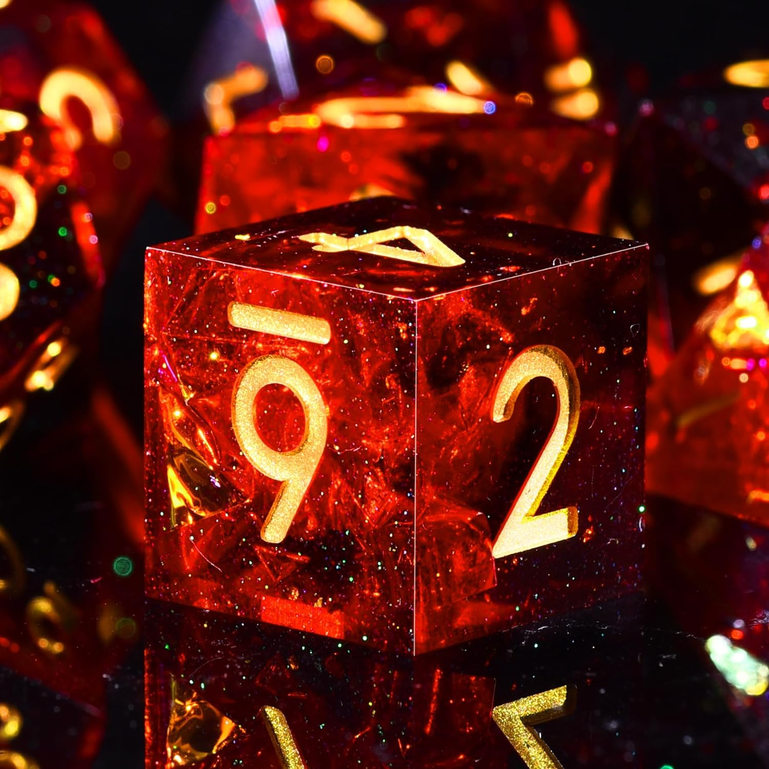 AUSTOR 7-Die DND Dice Set Handmade Sharp Edge Polyhedral Dice for Dungeons an... - Picture 12 of 29