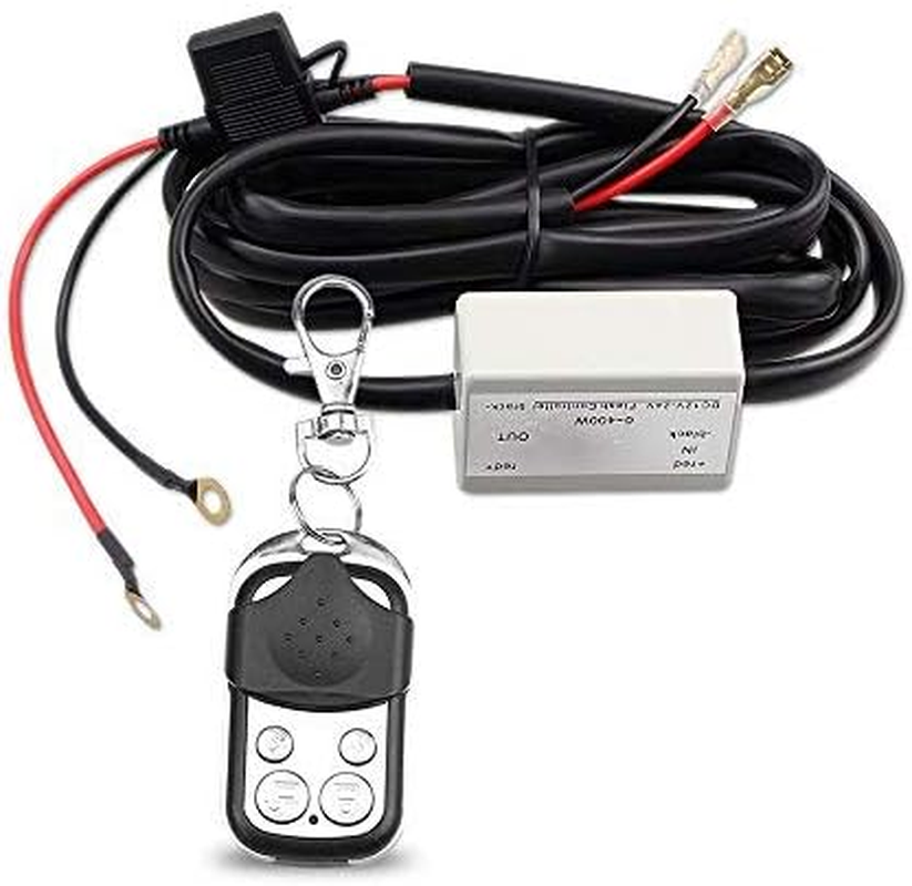 Heavy Duty LED Light Bar 400Watts Load Wiring Harness Wireless Strobe Wiring Kit On-Off-Strobe RF Remote Control Switch for Work Light Driving Light,2 Years