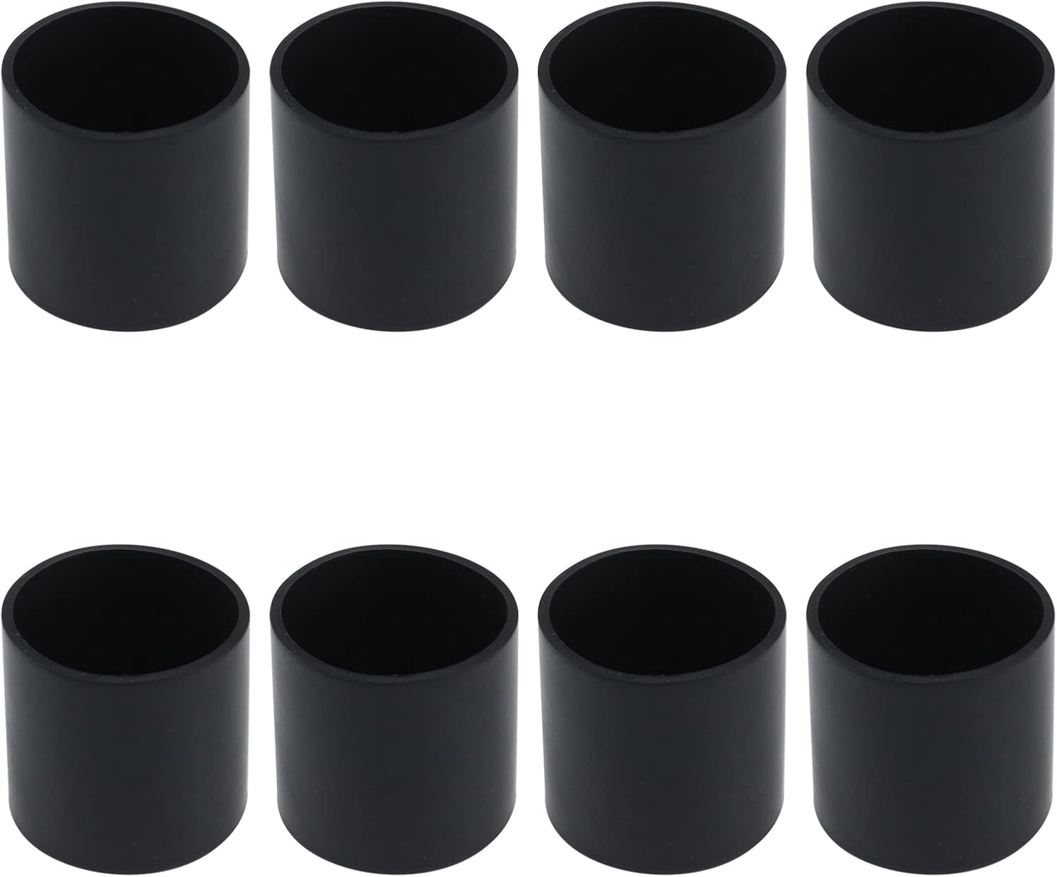 Round Shape PVC Rubber Covers Furniture Foot Table Chair Leg End Cap Cover Tip Protectors, 1.26 Inches, Black, Pack of 8