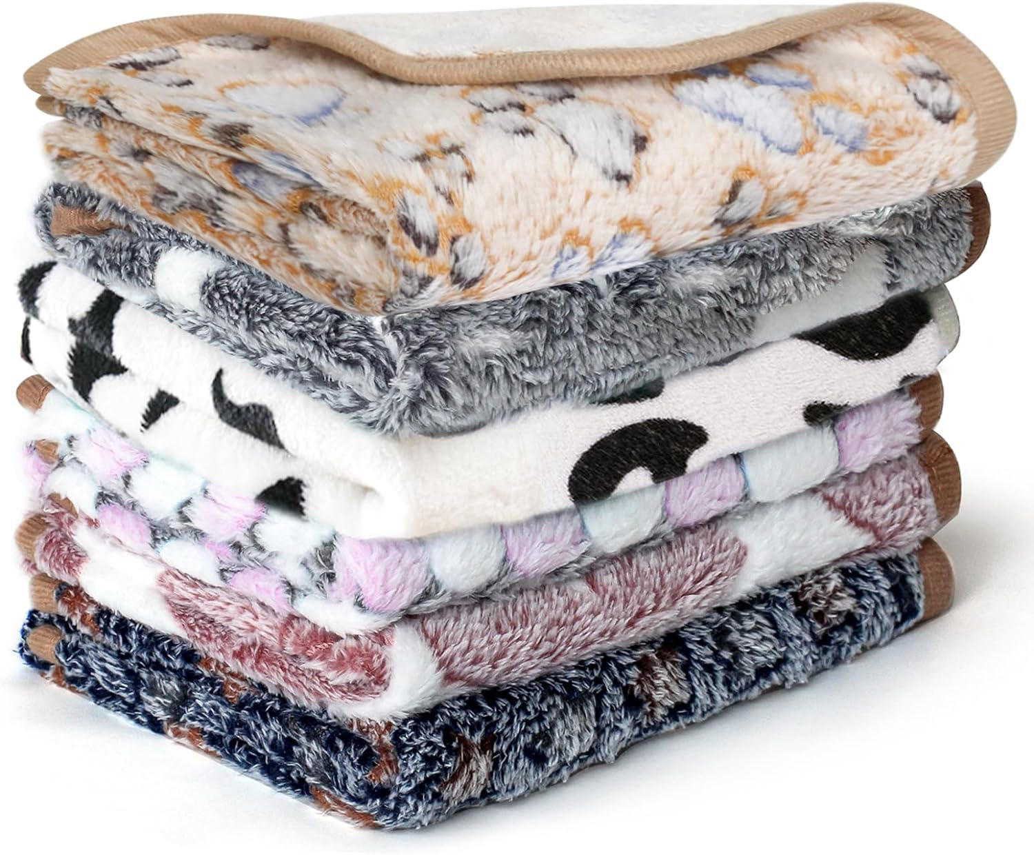 6 Pcs Absorbent Guinea Pig Blankets Washable Small Animal Fleece Bedding Cage Liners Reusable Pet Pee Pad Sleep Mat Pad Cover for Hamster Ferret Rabbit Chinchilla Hedgehog (16