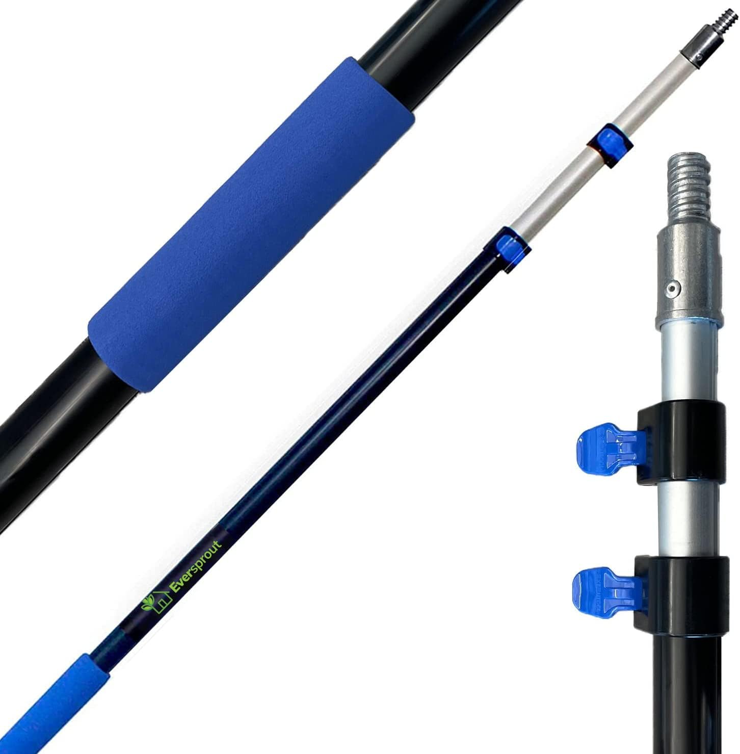 EVERSPROUT 5-To-12 Foot Telescopic Extension Pole, Lightweight Sturdy Aluminum Telescoping Pole, Easy Flip-Tab Lock Mechanism Telescopic Pole, Twist-On Metal Tip Paint Roller Extension Pole