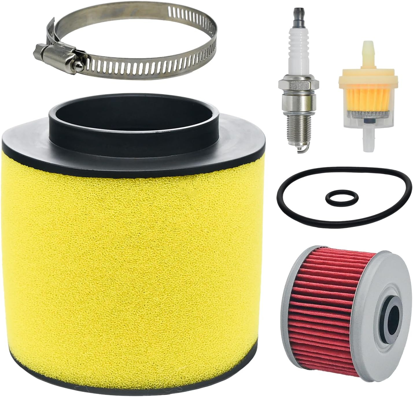 TRX400 Air Filter Replacement for Honda Foreman 450 400 TRX400 TRX450 1995-2004 Rancher 350 TRX350 2000-2006 17254-HN5-670 17254-HC5-900 with Oil Filter Spark Plug Fuel Filter