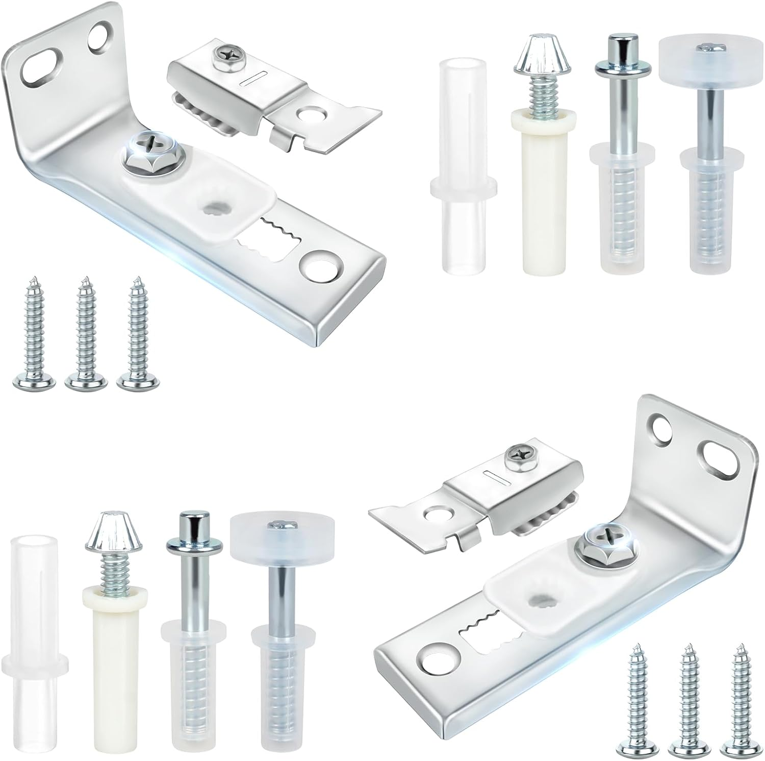 Bifold Door Hardware Repair Kit - 2 Pack with Parts for Bifold, Sliding, Closet, Pocket, Barn Doors Top & Bottom Brackets, 3/8