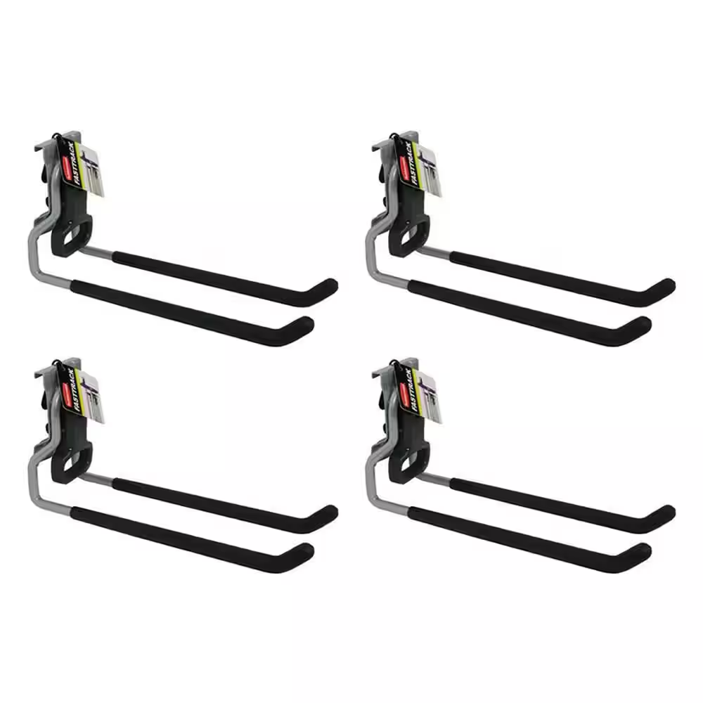 Fasttrack 12.80 In. H Wall Mounted Garage Storage Utility Multi-Hook 50 Lbs. Capacity, Metal Material (4-Pack)