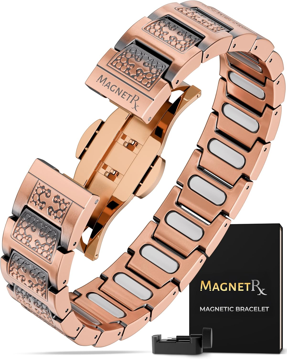 ® Copper Cross Bracelet for Men — Ellipsemax 5X Strength 5,000 Gauss Magnets — Premium Mens Copper Bracelet with Adjustable Length (Cross Style)