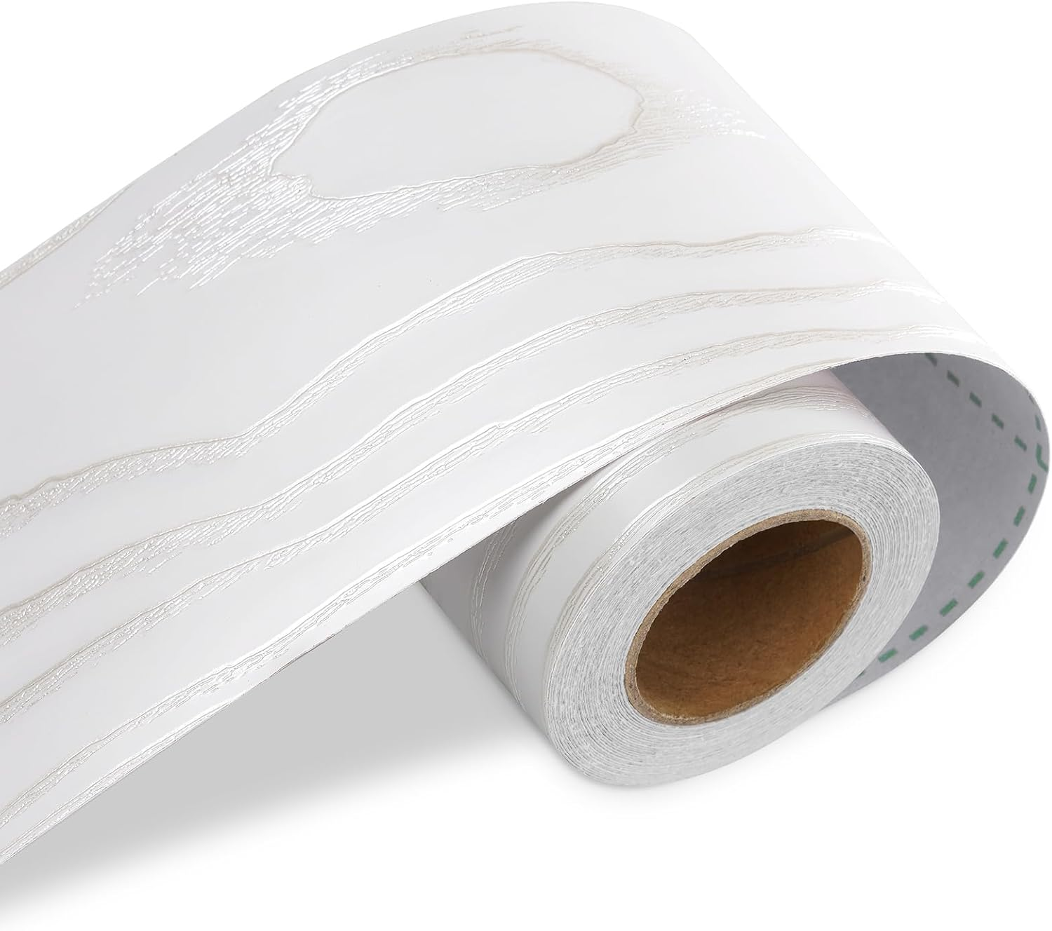 50Ft X 3In Silver White Wood Wallpaper Border Peel and Stick Wall Border Textured Wood Grain Mirror Borders Peel and Stick Borders Trim for Walls Bathroom Bedroom Living Room Decor Removable