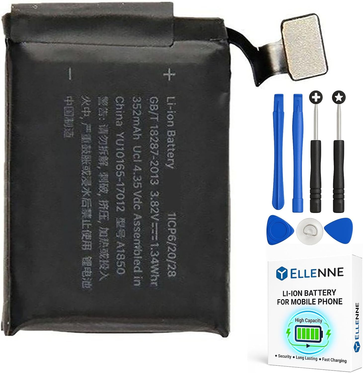 - Batteria per Apple Watch Serie 3 42Mm GPS+LTE - Iwatch 3Gen. 352Mah A1850 Con Kit Cacciaviti Incluso