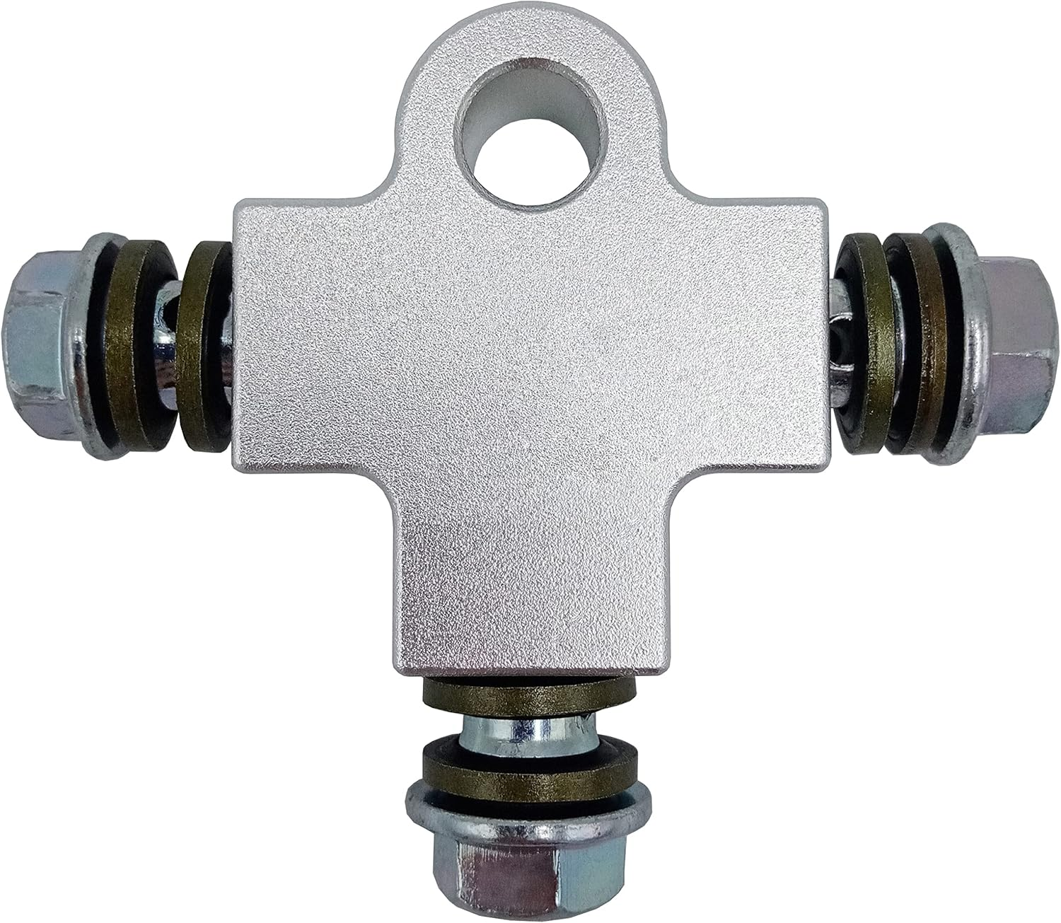 Motorcycle Hydraulic Brake Line Tee Hose Connector 3 Way Adapter with M10 Banjo