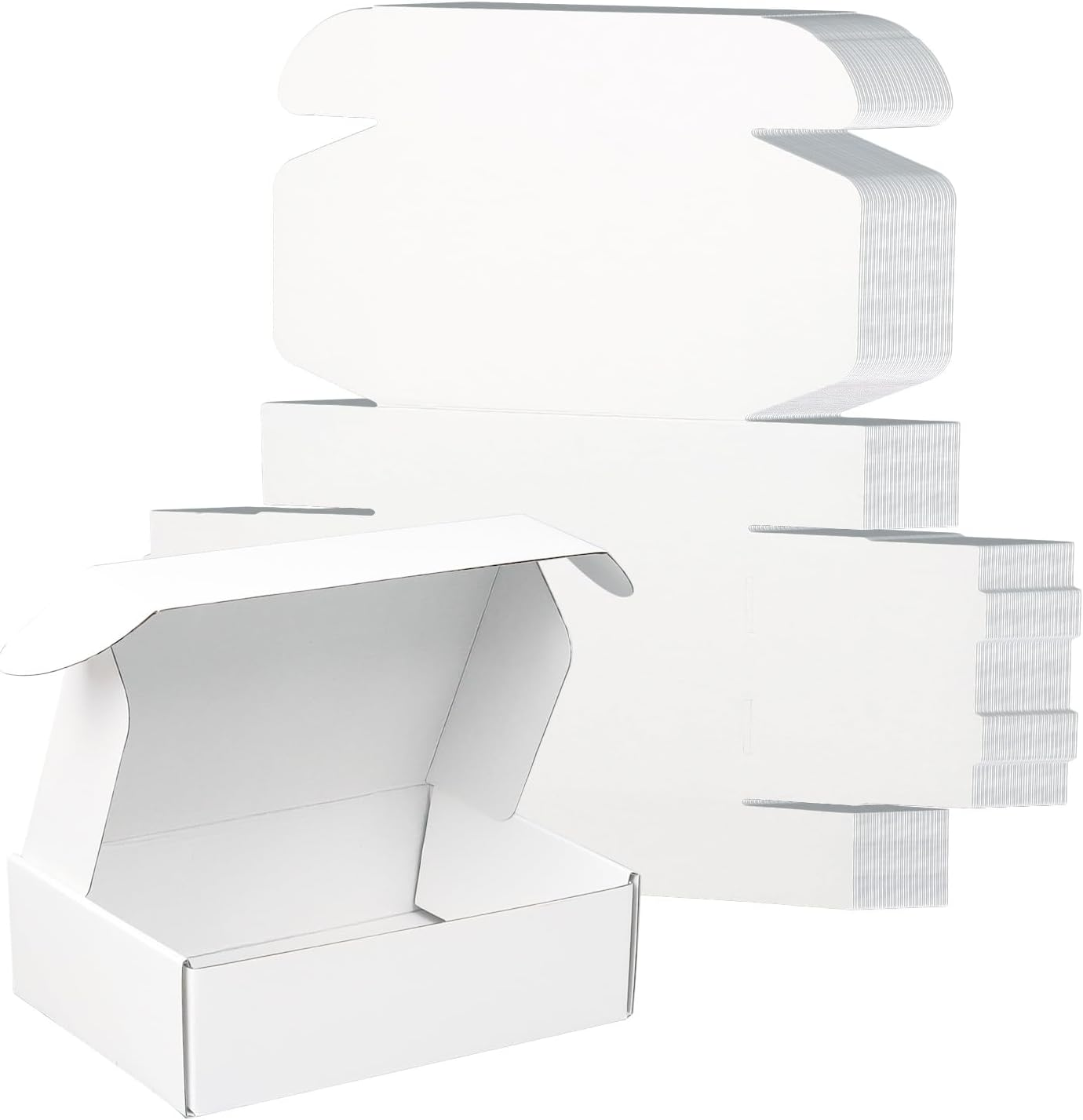 7X5X2 Inch White Shipping Boxes, 45-Pack Mailer Boxes for Small Business, Corrugated Cardboard Boxes for Shipping Packaging Mailing