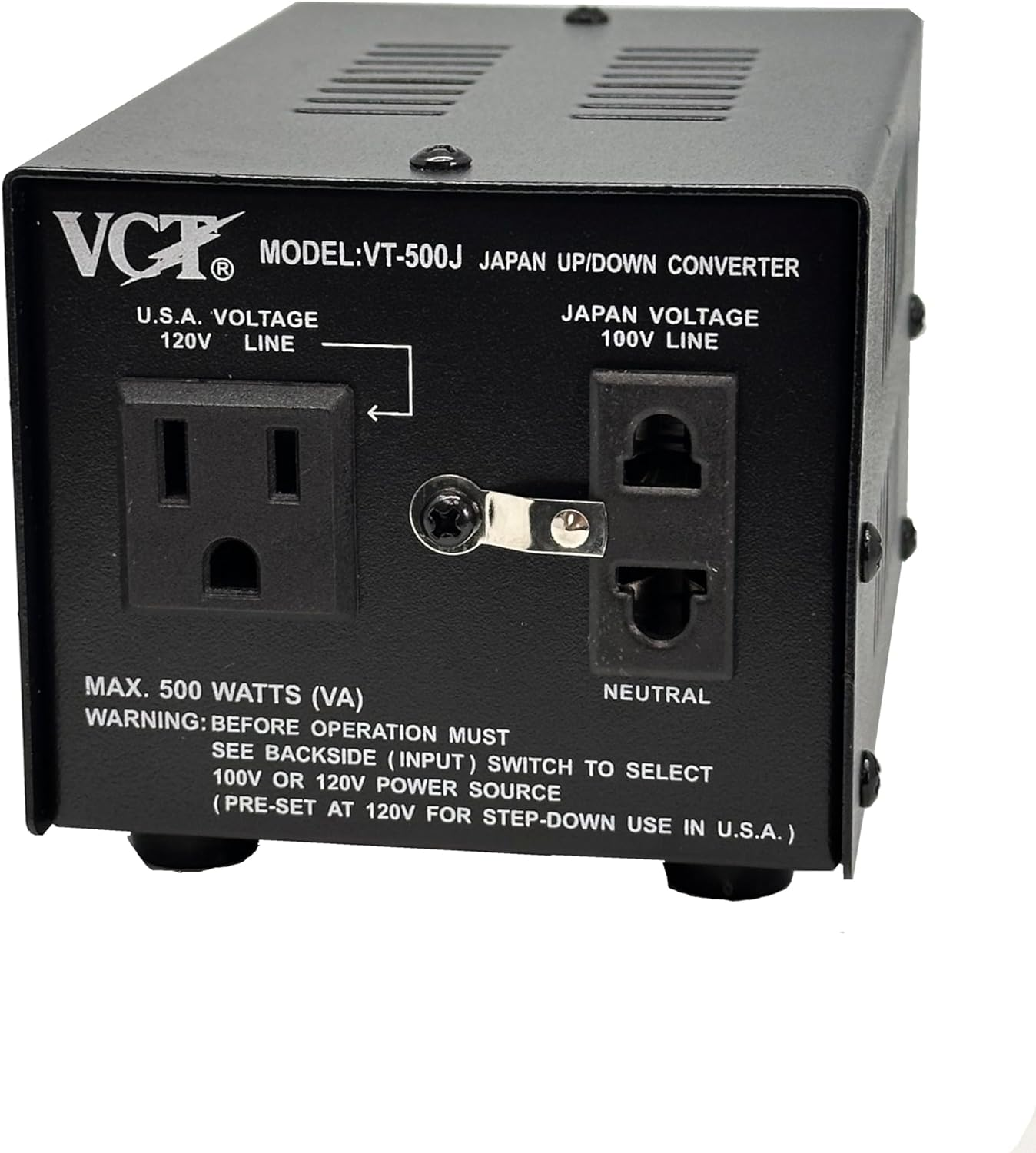 VCT VT-500J - Japanese Step Up/Down Voltage Transformer Converts Japan 100 Volts to 110V or Vice Versa - 500 Watt