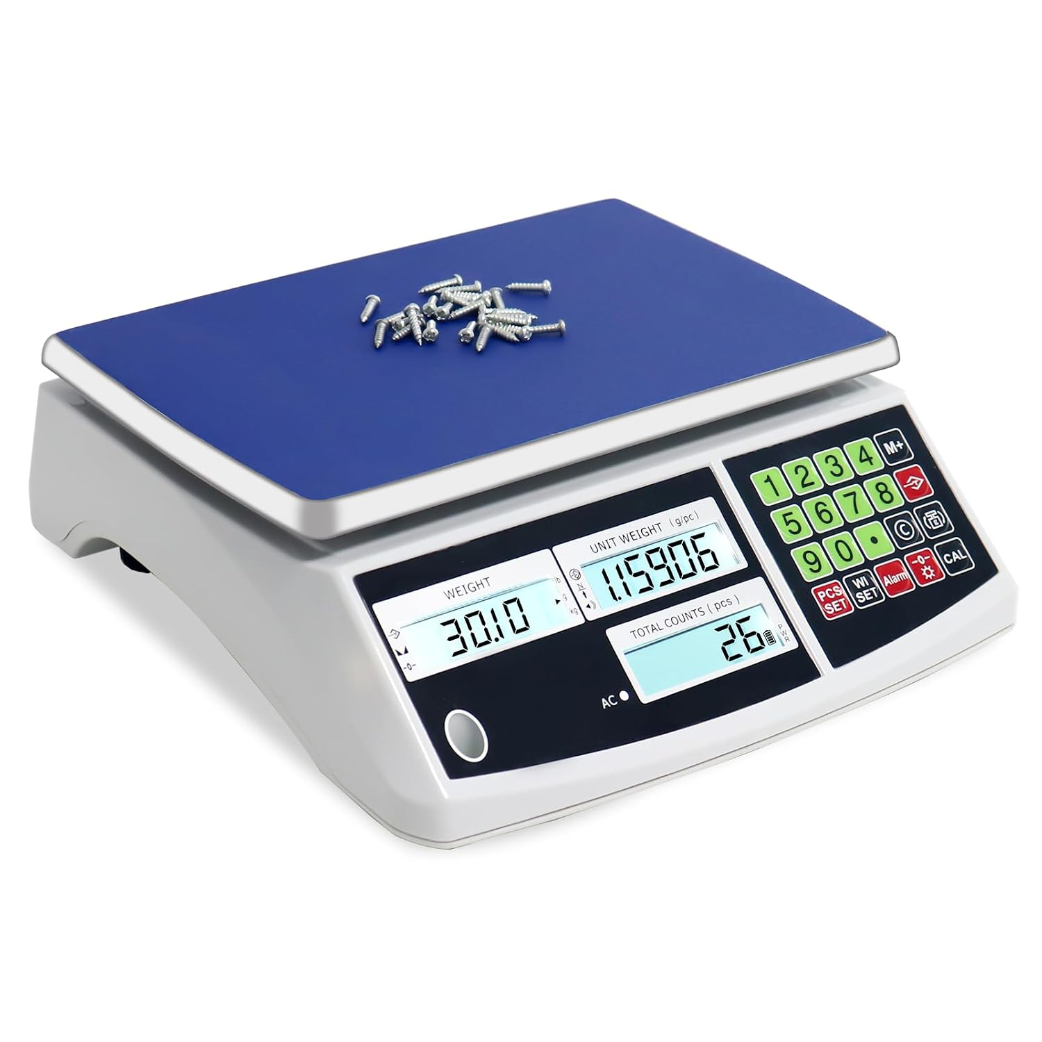 Industrial Counting Scale, G/Kg/Lb, Coin Scale, Precision Electronic Gram Scale for Parts and Coins,Digital Inventory Scale with Alarm Mode (40Kg/88Lb, 0.1G)