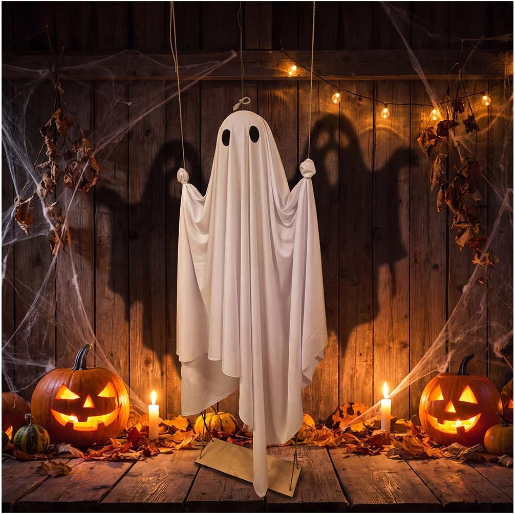 Hoehew Halloween LED Hanging Swing Ghost Decoration with Remote Control