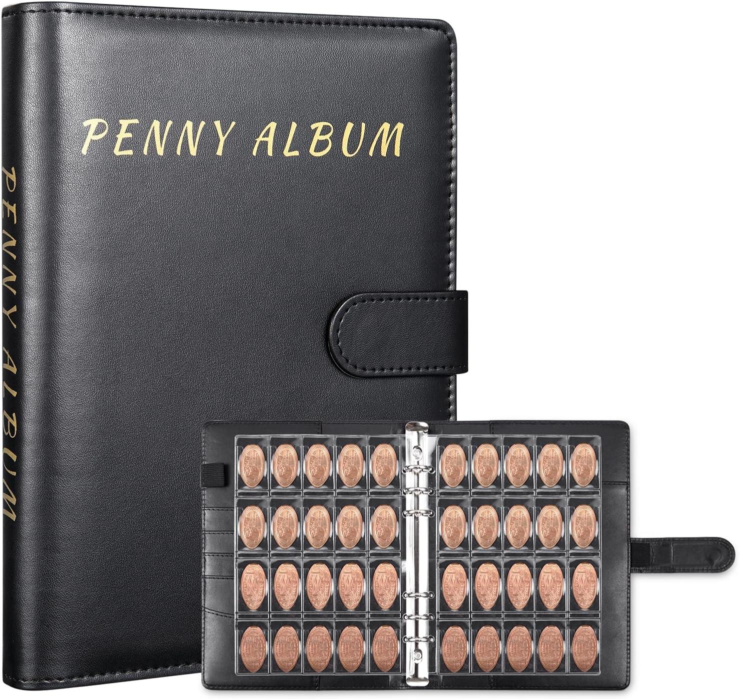 Pressed Penny Collection Book 236 Coins, Souvenir Penny Collector Binder Album