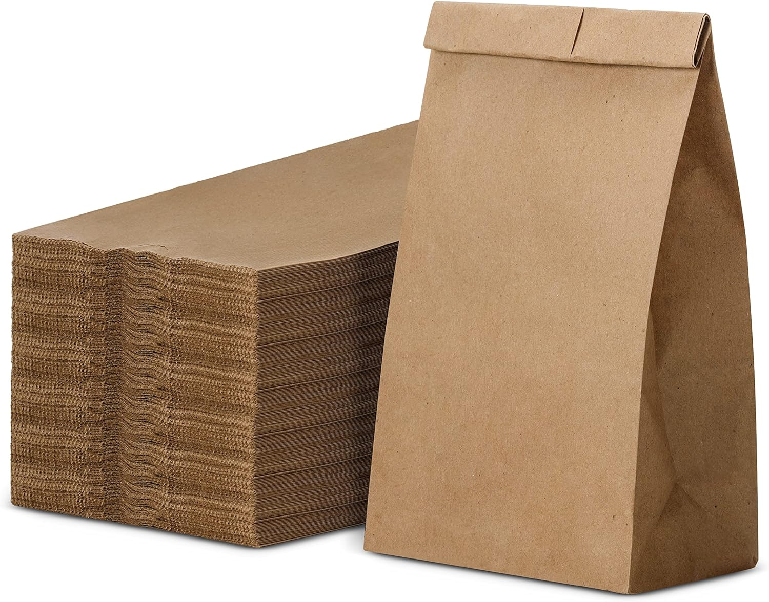 Kraft Paper Bags 2 Lb - Durable Brown Paper Bags for Snack, Sandwich, Pastries, Popcorn, Grocery and Party Favor – Bulk Paper Bags – 4.5 X 2.7 X 7.7 in - 500 Count