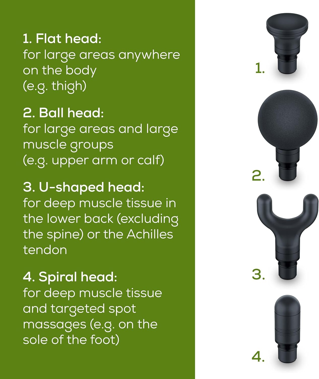 Beurer MG99 Compact Massage Gun, Mini Deep Tissue Massager with 4 Attachments... - Picture 6 of 13