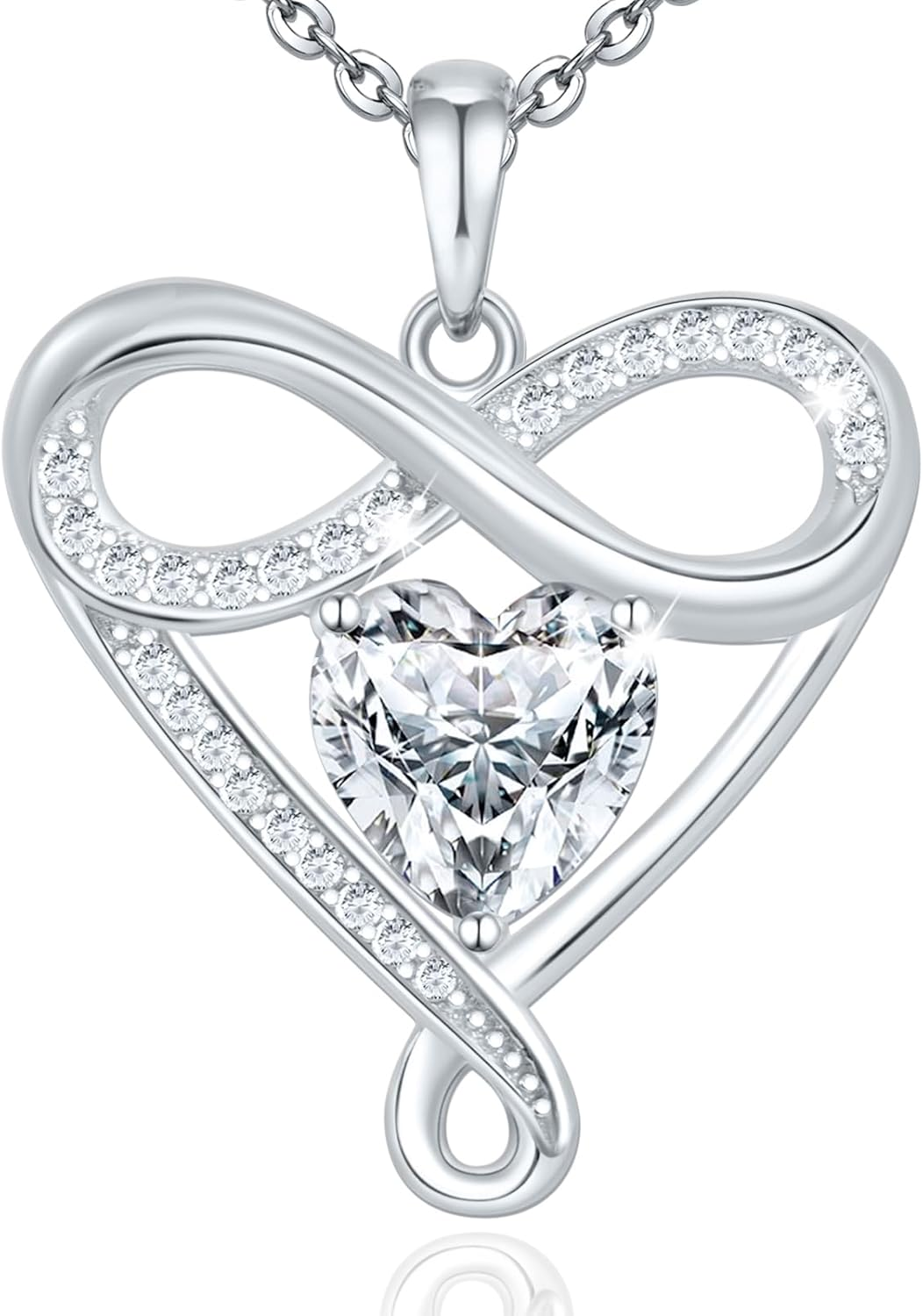 Sterling Silver Infinity Necklace Birthday Anniversary Jewelry Gifts Wife Women