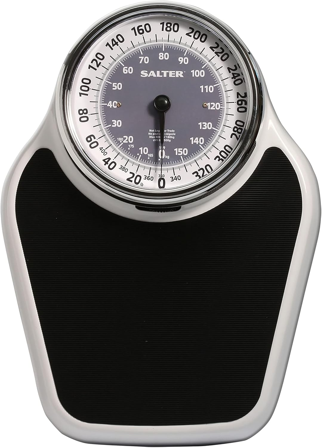Pro-Helix Professional Oversized Bathroom Scale with Black Vinyl Anti-Slip Bath Mat, 400 LB Capacity, Analog Scale, 18.25