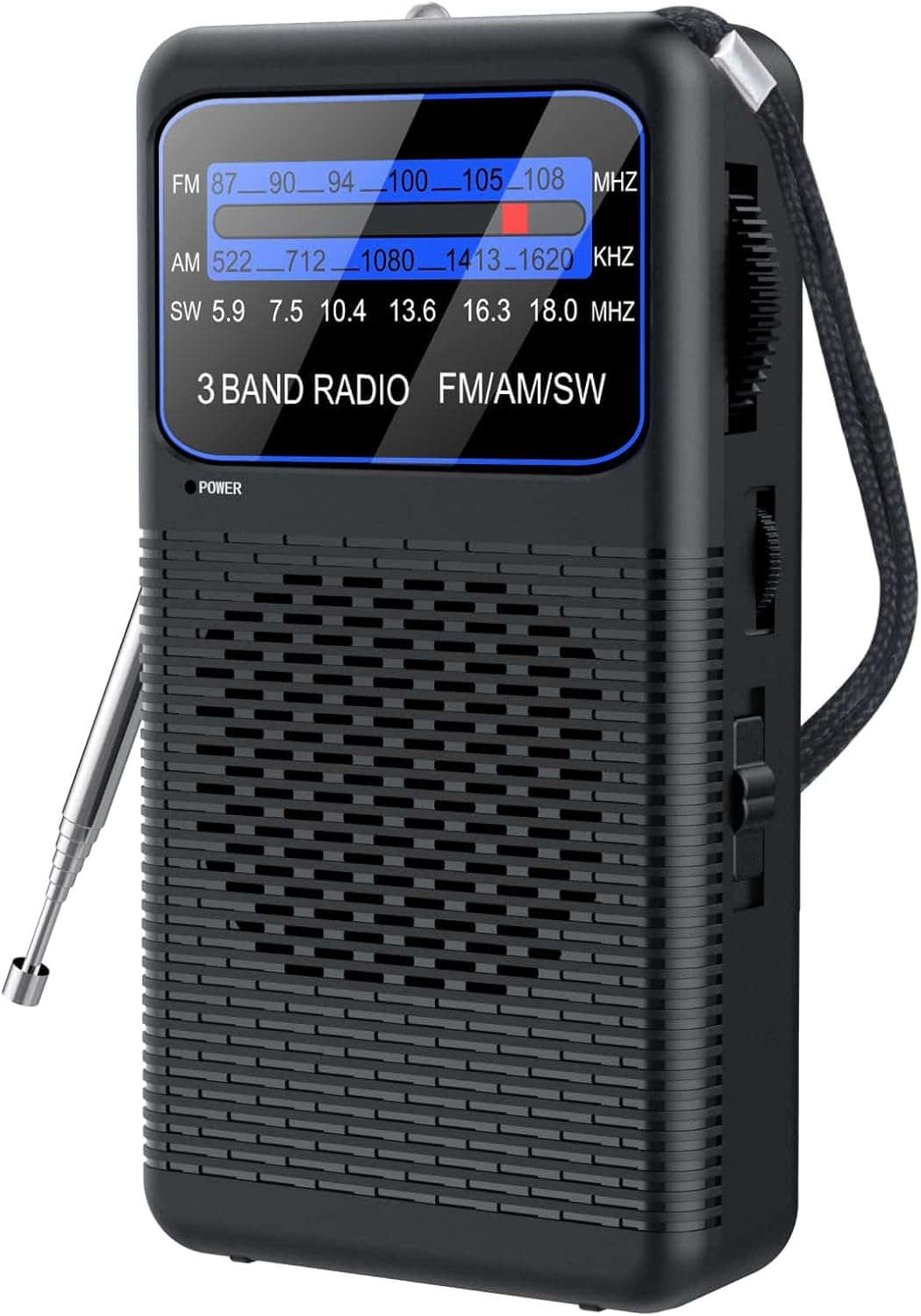 TOSHIBA　3BAND（AM・FM・SW短波放送）RT-508F 3 Band Pocket Radio, Portable AM FM SW Battery Operated