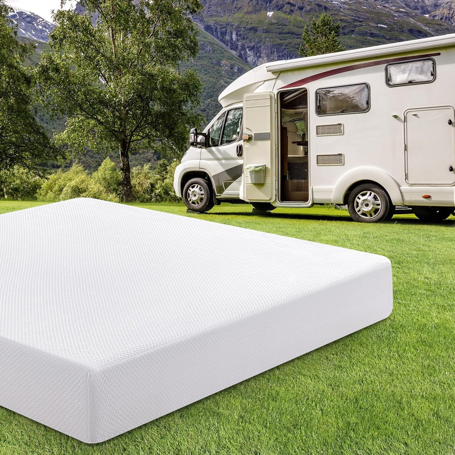 Short King RV Mattress 10 Inch Memory Foam Mattresses with Tencel Cover FREE ...