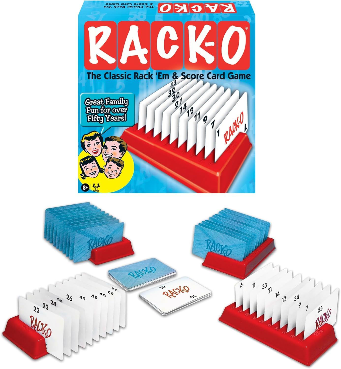 Winning Moves Rack-O Retro Game Games USA, Classic Tabletop Game Enjoyed by Families since the 1950'S! Ages 8+, 2-4 Players (6122)