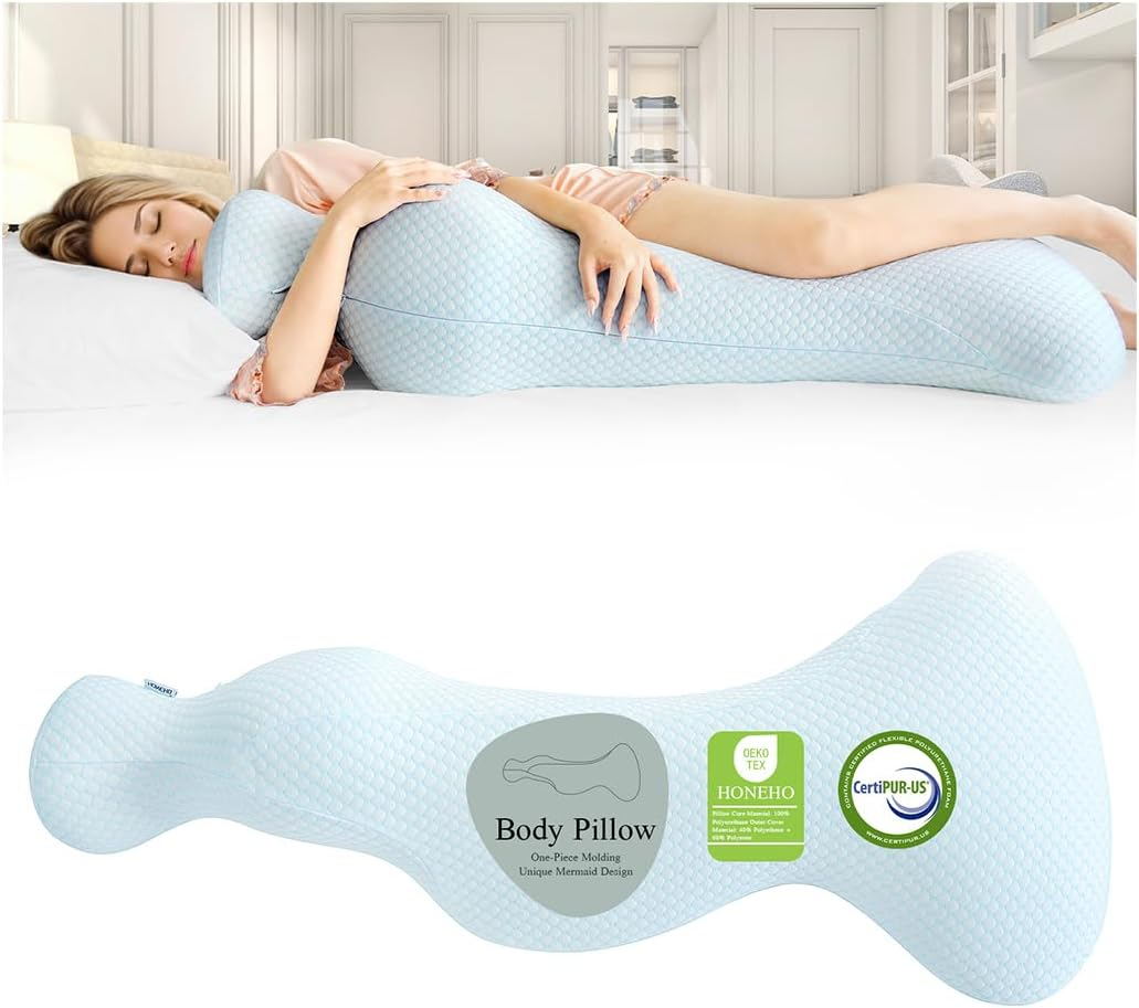 HONEHO Small Mermaid Body Pillows, Cooling One Piece Body Pillows for Adults,... - Picture 11 of 15