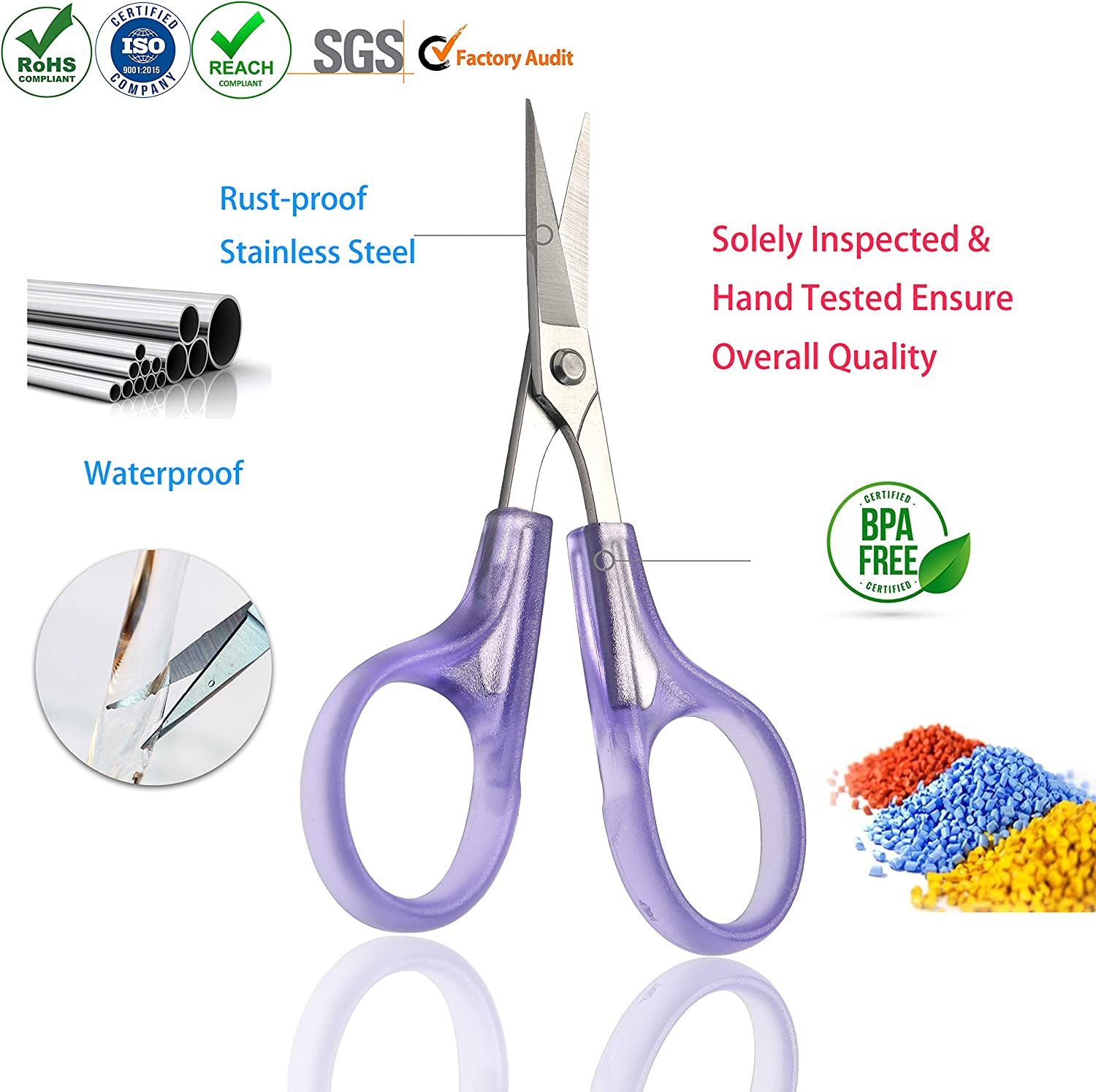 PAFASON 4" Stainless Steel Detail Craft Scissors Set with Straight & Precise ... - Picture 7 of 13