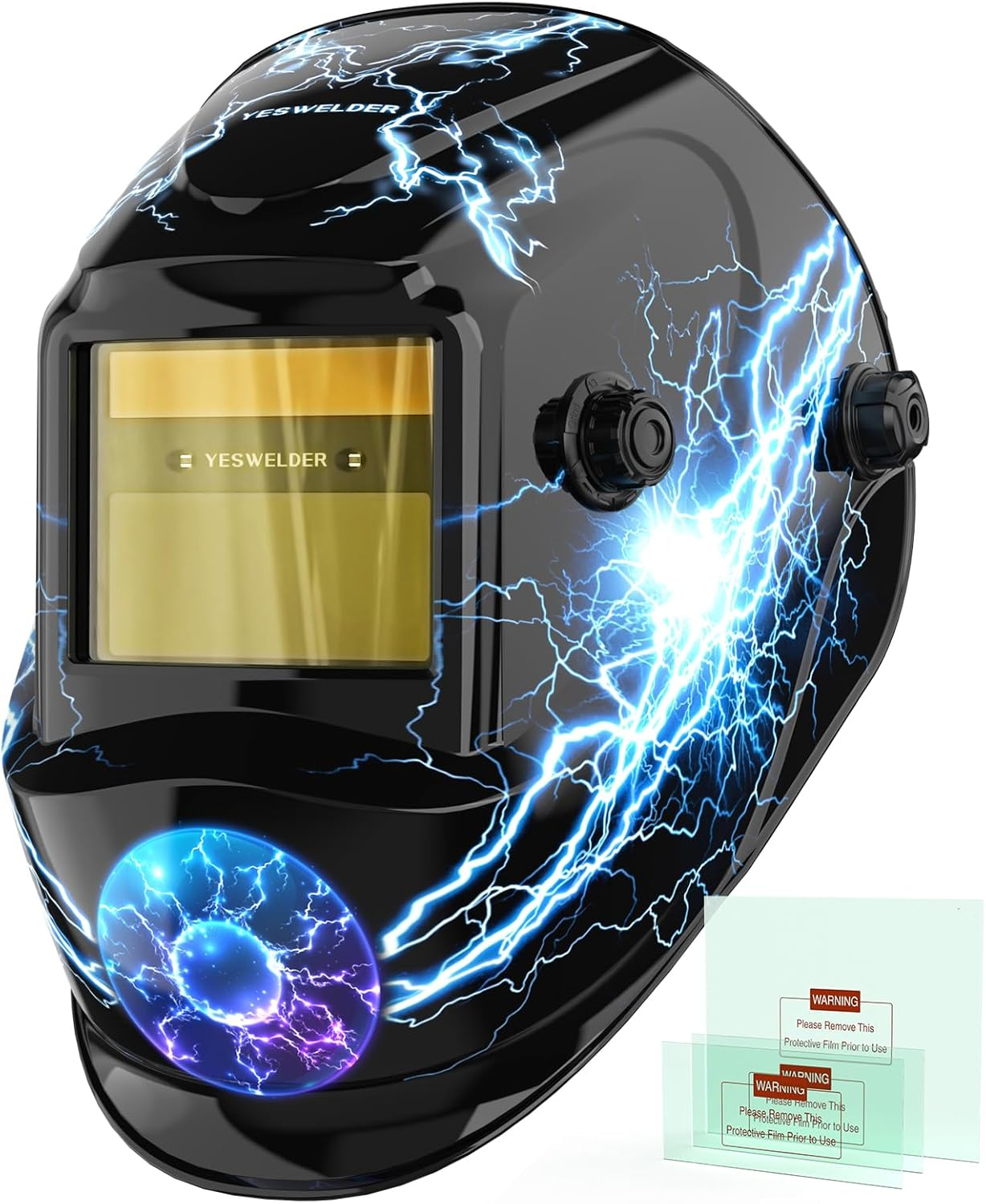 Auto Darkening Welding Helmet, Blue Light Blocking, 1/1/1/1 True Color Solar Powered Welding Hood with 2 Arc Sensors, Wide Shade 3.5/9-13 Welder Mask for TIG MIG ARC and Grind