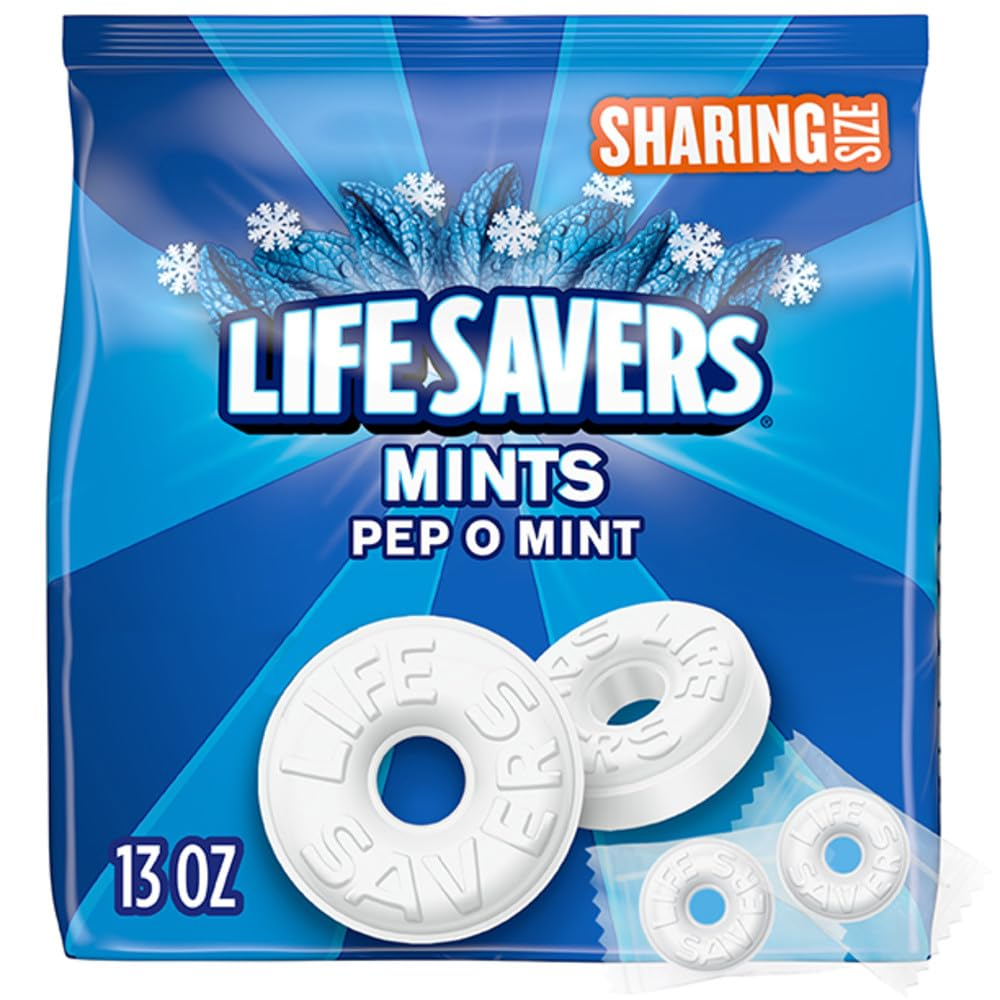 LIFE SAVERS Pep-O-Mint Breath Mints Hard Candy, Sharing Size, 13 Oz Bag