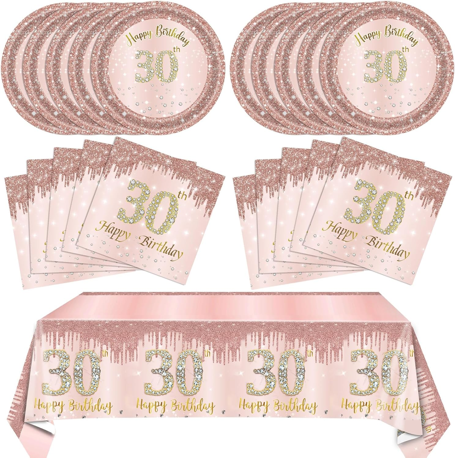 30Th Birthday Decorations for Women 30Th Birthday Party Supplies Include Rose 