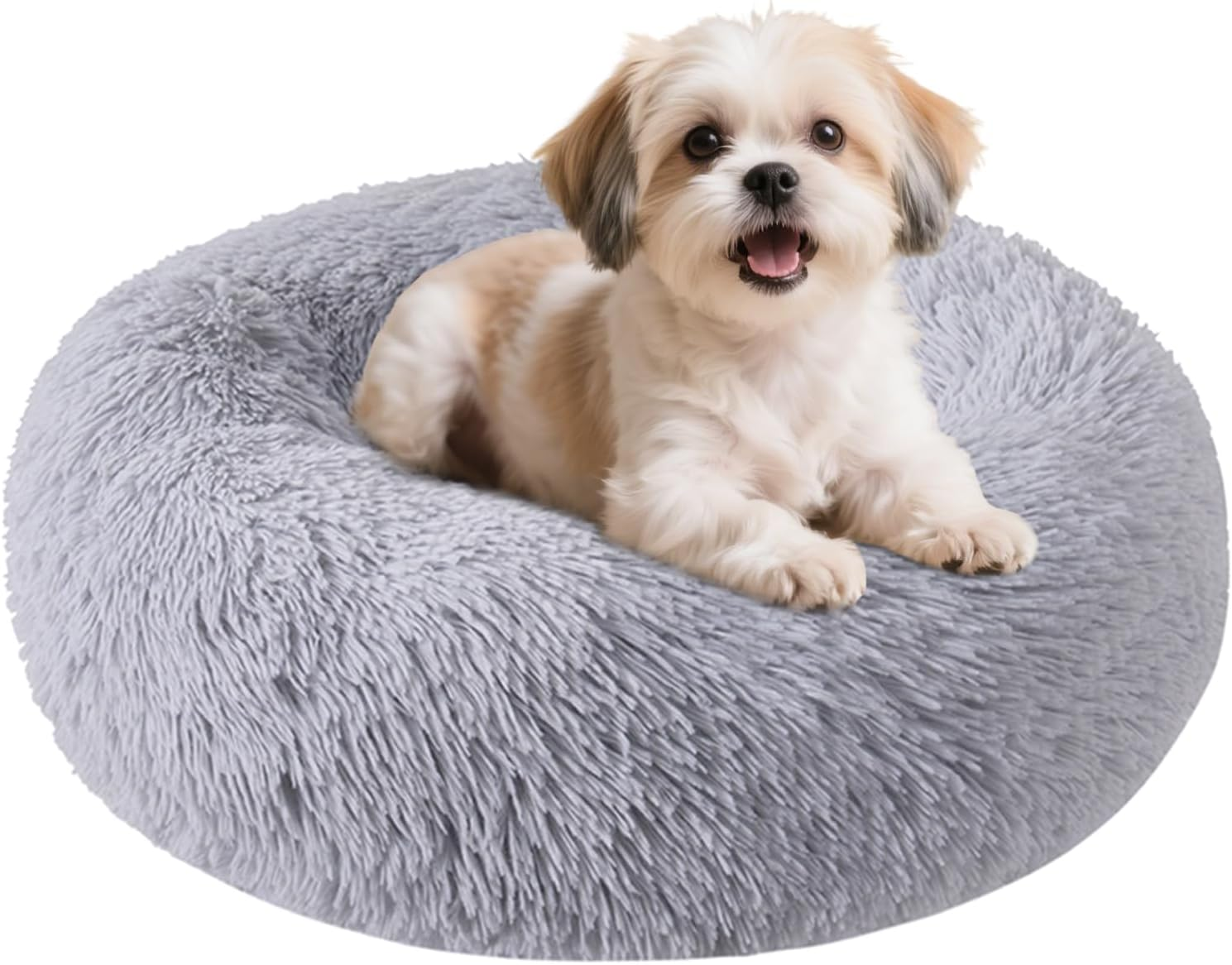 Dog Bed for Small Medium Large Dogs Cats, 20 Inch Calming Washable-Round Cozy S