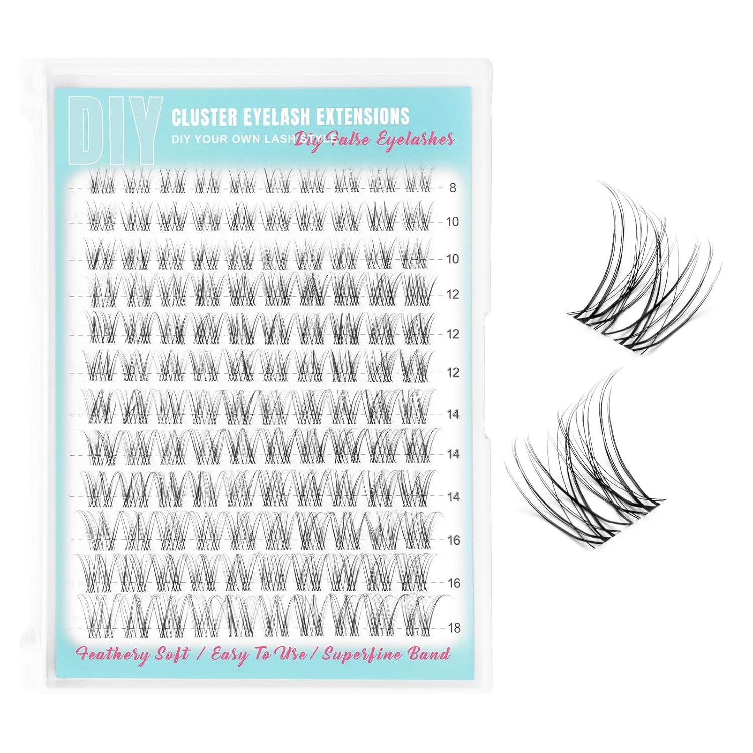 Lash Clusters Wispy DIY Lash Extension 8-18Mm Natural Eyelash Clusters Individual Eye Lashes Natural Look False Eyelashes Cluster Eyelash Extensions, VN04