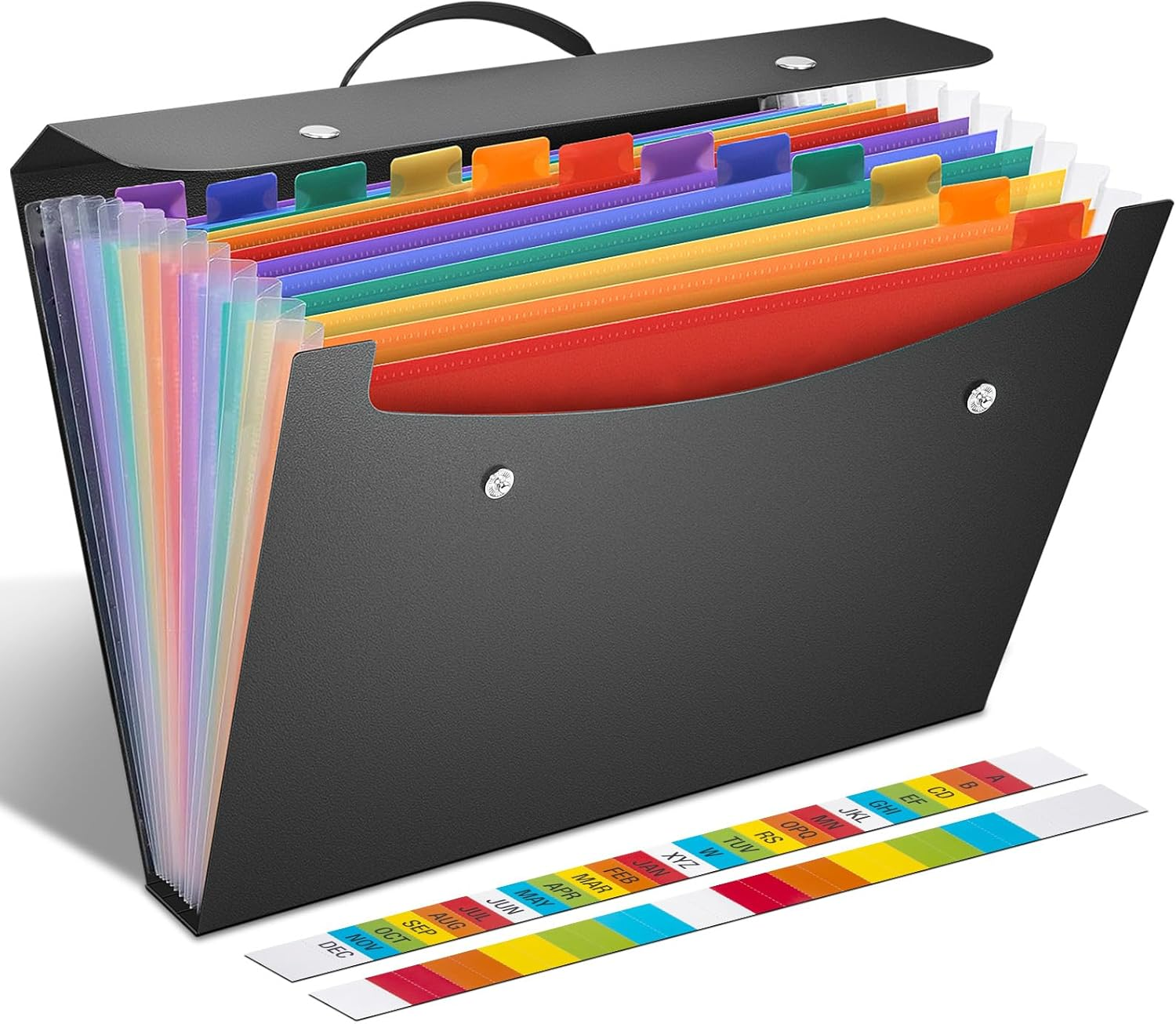 Accordion File Organizer with Handle, 13 Pockets for Documents, Bills, Receipts