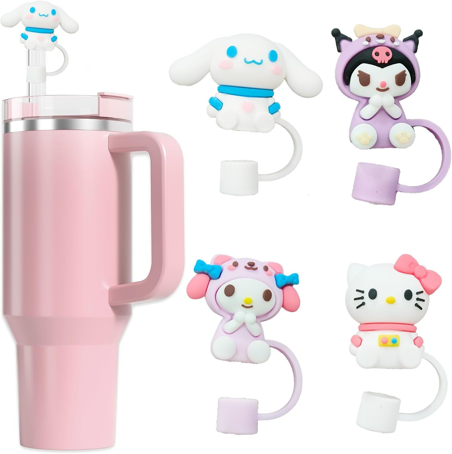 6pcs Kawaii Cute Straw Cover Cap for Stanley Cup, Straw Topper Compatible wit... - Picture 7 of 14