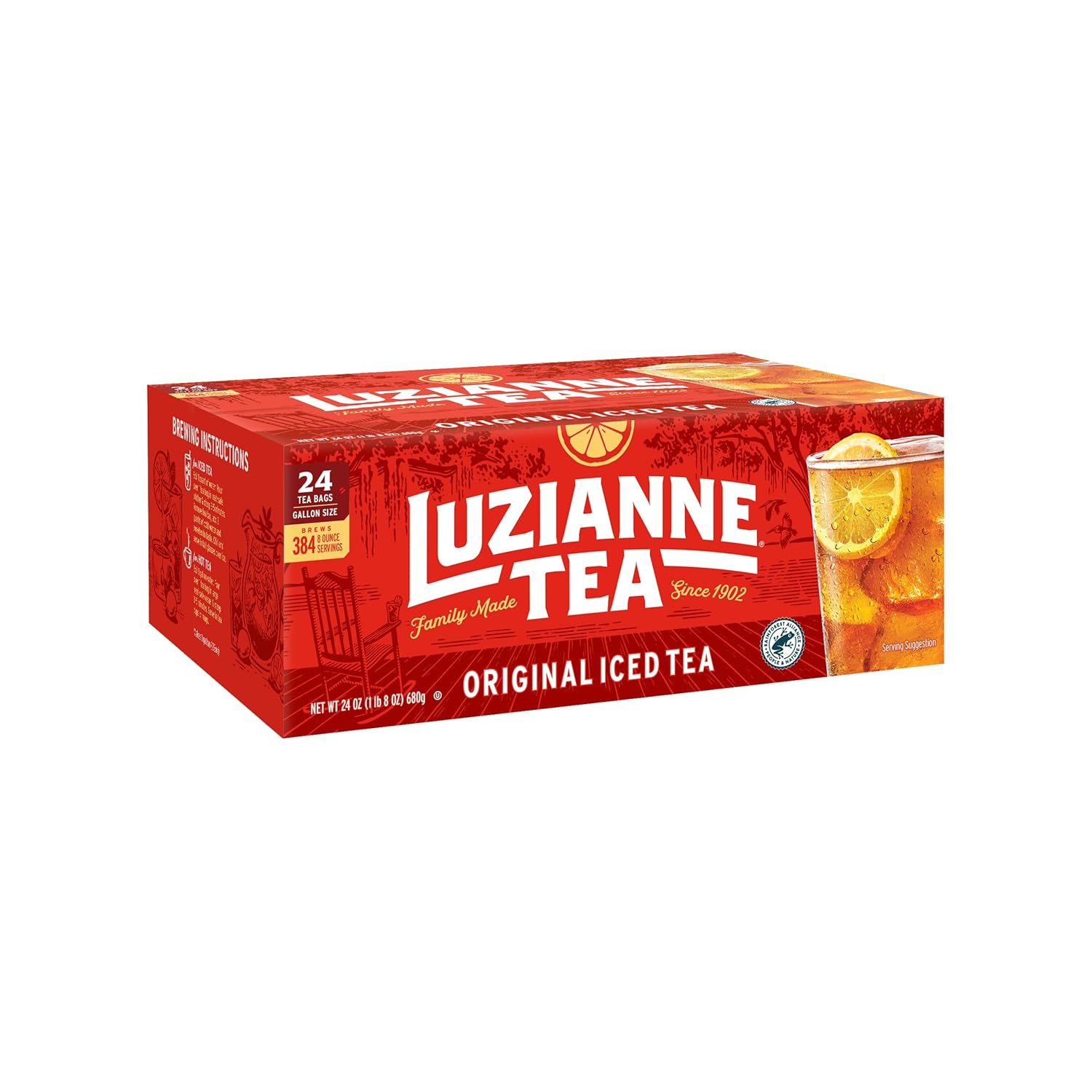 Luzianne Unsweetened Iced Tea Bags, Gallon Size, 24Ct Box (Pack of 1)
