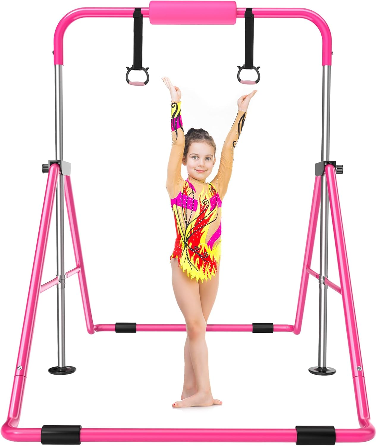 Gymnastics Bar for Kids 3-9, Foldable & Adjustable 35