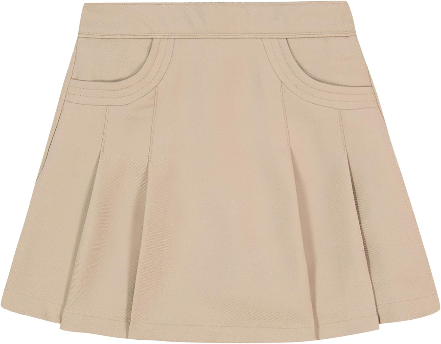 Nautica Girls' School Uniform Pleated Pull-On Scooter Skirt with Undershorts, Knit Waistband & Functional Pockets