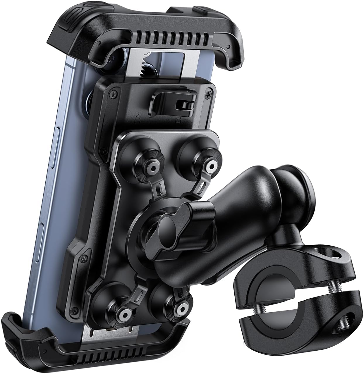 Motorcycle Phone Mount Holder, Dual Vibration Dampener, 4.7-6.7