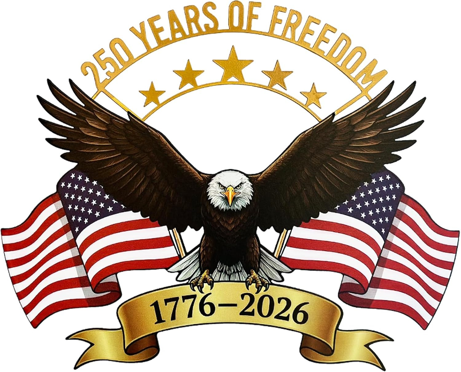250Th Anniversary Patriotic Eagle Wall Decor, 1776-2026 250 Years of Freedom Metal American Flag Door Sign, 4Th of July Decorations for Front Door Porch Wall, Memorial Day Decor