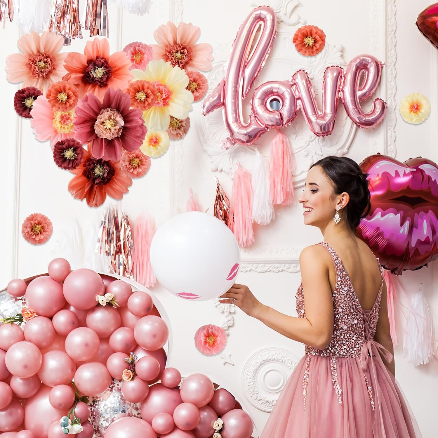 Crowye 12 Pcs Large Colorful Tissue Paper Flowers 20" Handcrafted Giant Fiest... - Picture 5 of 16