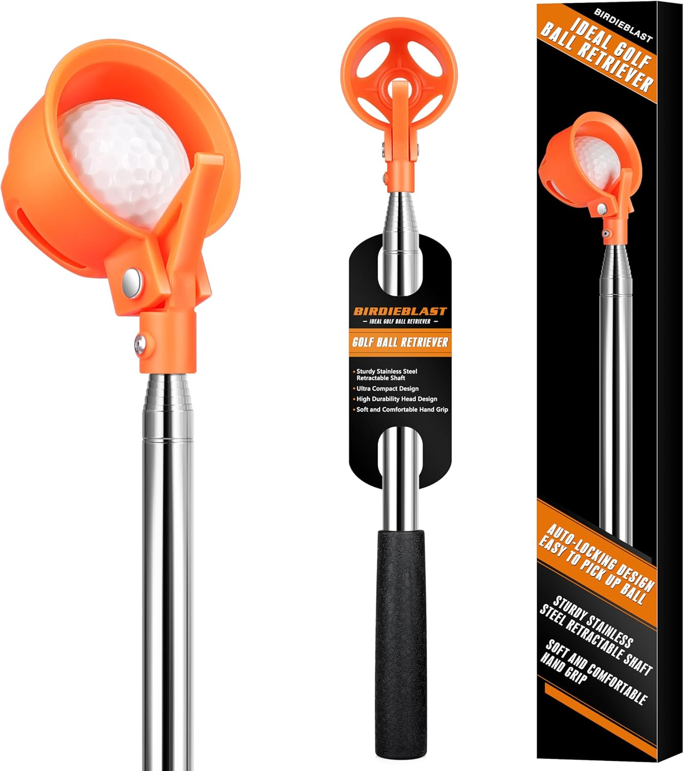 Golf Ball Retriever, 9Ft/12Ft/17Ft/20Ft Professional Stainless Steel Golf Ball 