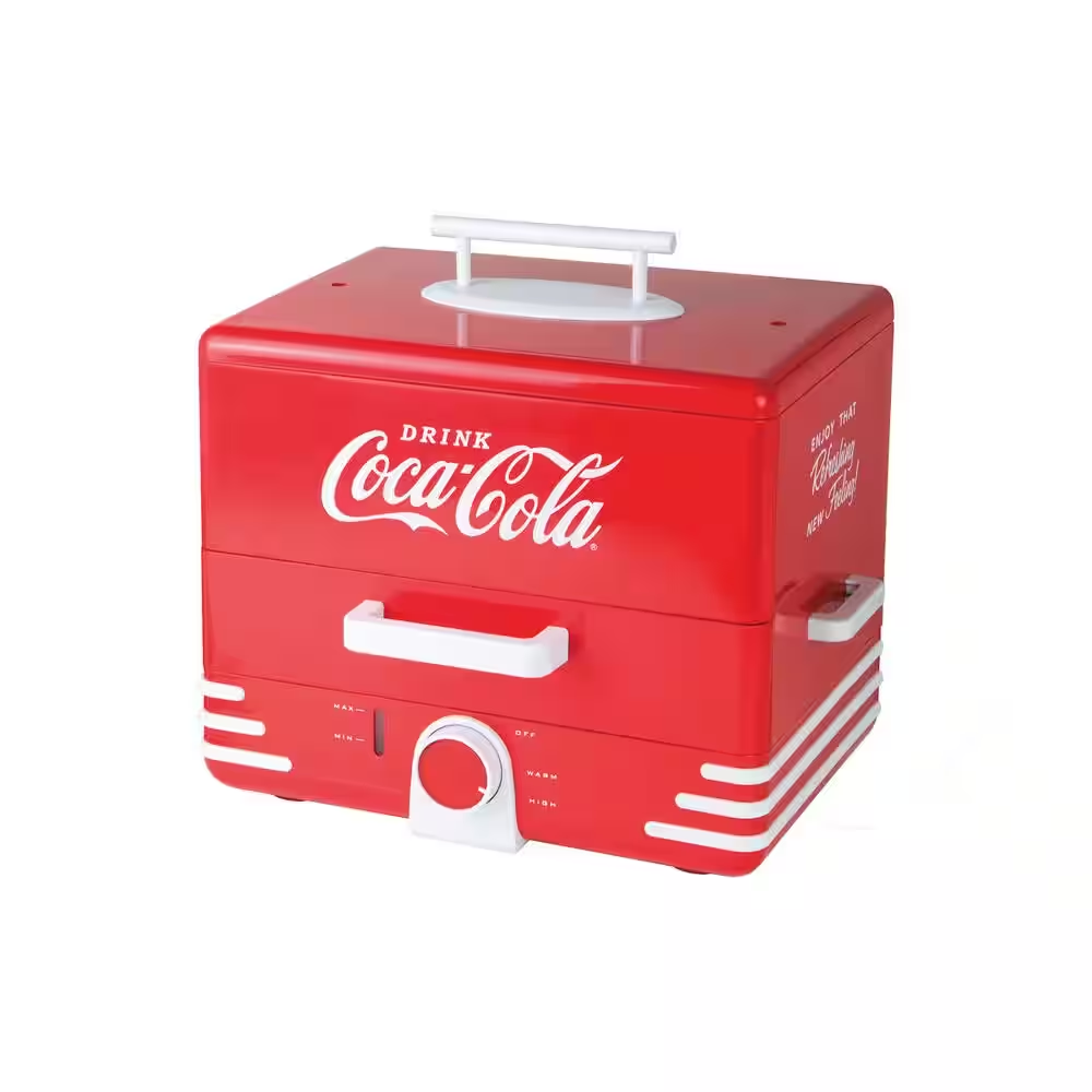 Coca Cola Hot Dog Steamer Cooker Warmer Bun Grill Red 24 Dogs 600W Countertop