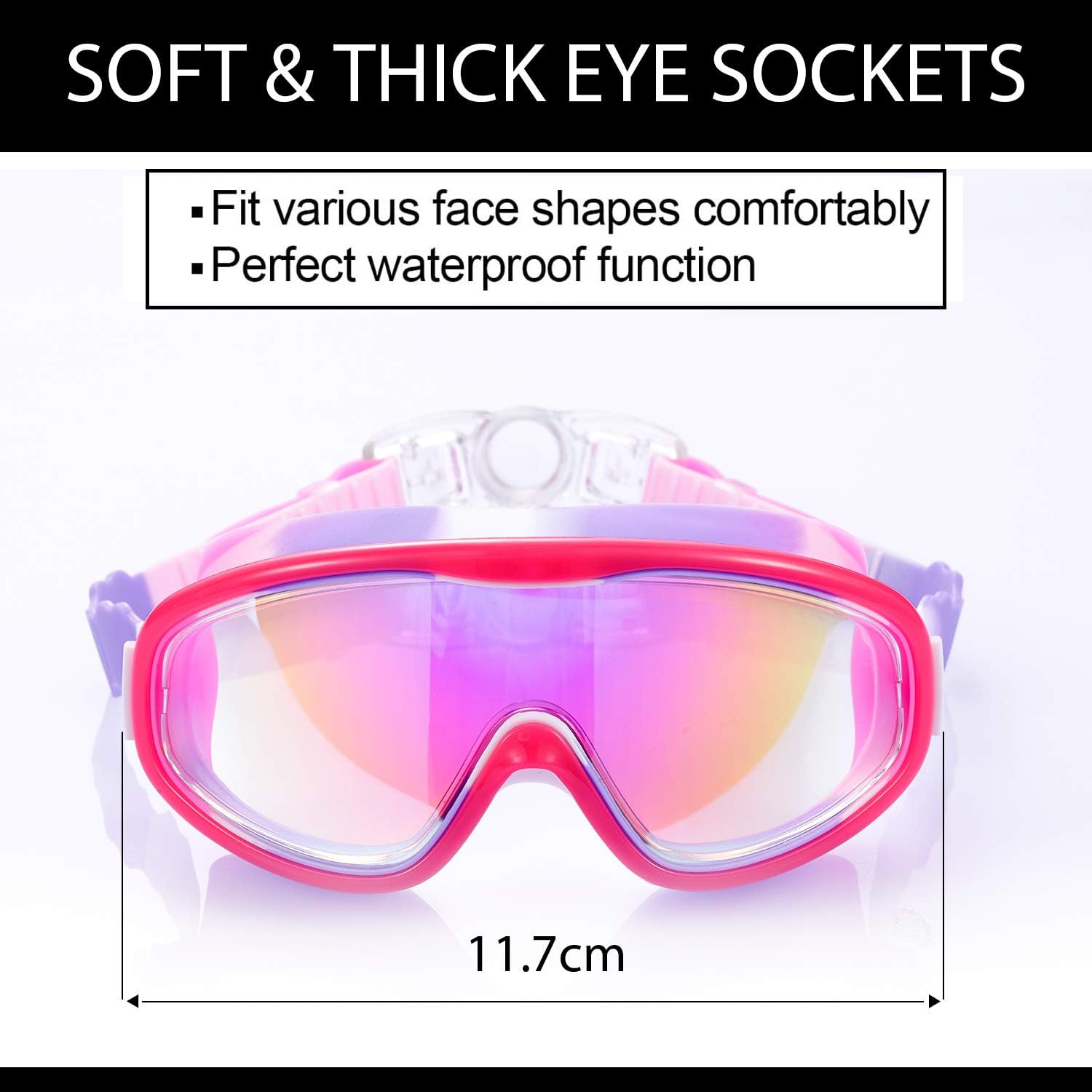 Young4us 2 Pack Kids Swim Goggles, Swimming Glasses for Children from 3 to 15... - Picture 3 of 17