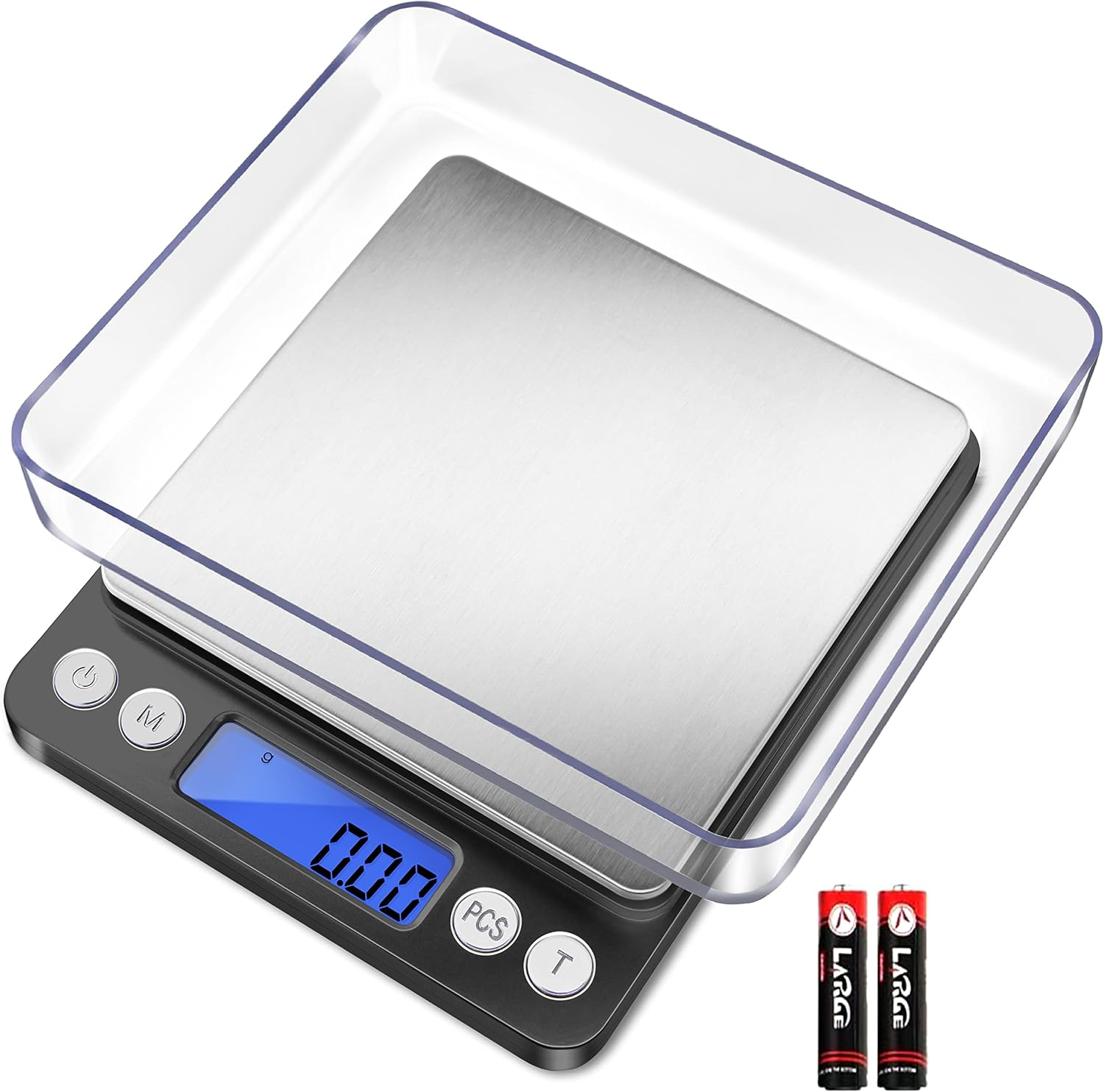 Fuzion Digital Gram Scale with 2 Trays, 500G/ 0.01G Small Jewelry Scale, 
