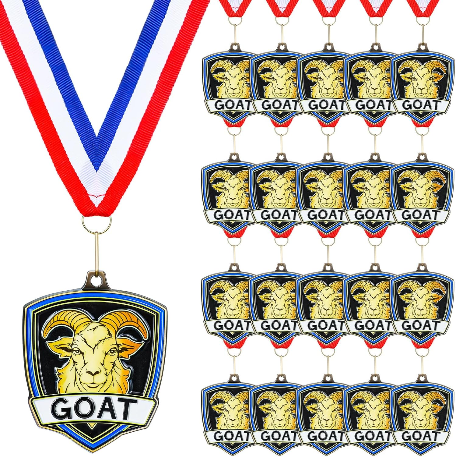 Bulk Sports Medals with Ribbons - 10/20/30/40 Pcs Winner Awards for Tournaments