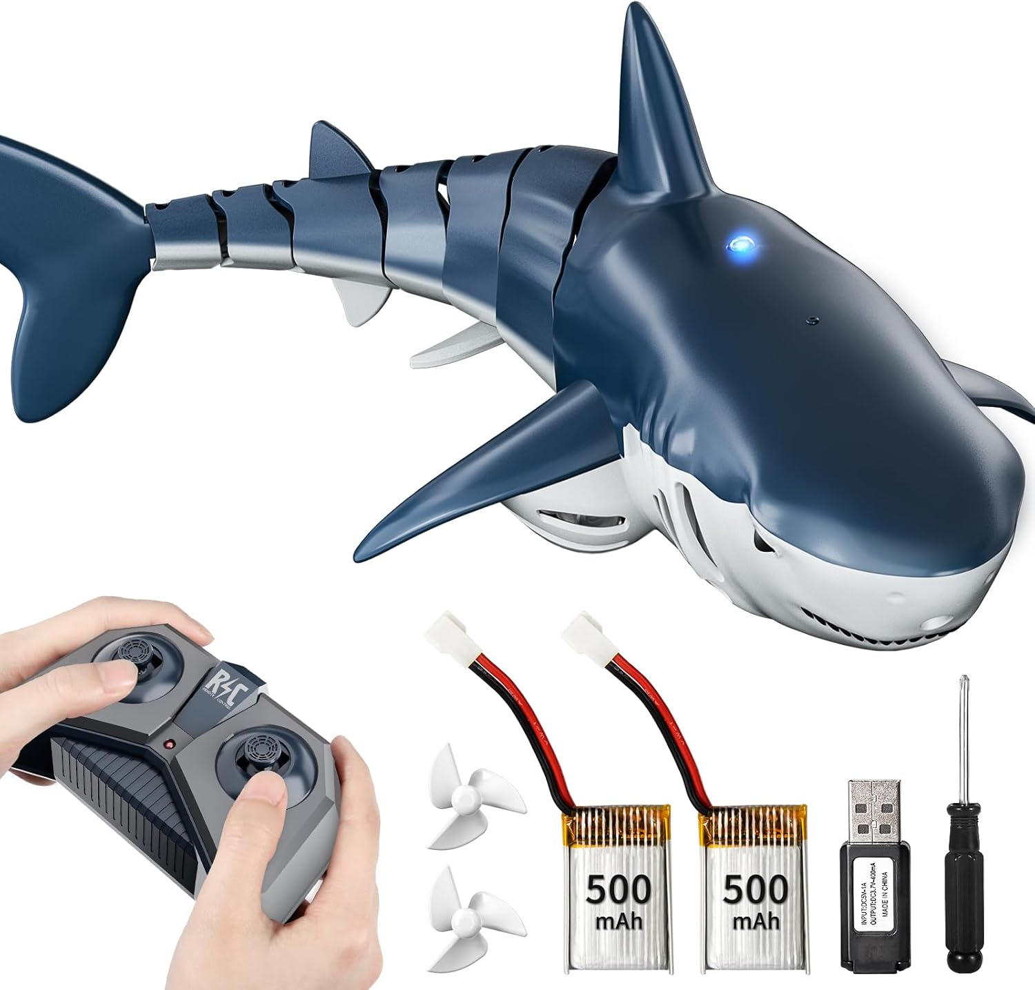 Remote Control Shark Toy for Kids Boys 3-5, Simulation RC Sharks with Light Water Spraying RC Boat for Lake, Bathroom, Pool, Christmas Birthday Gifts for Aged 3 4 5 6 7 8 9 Girls Toddlers