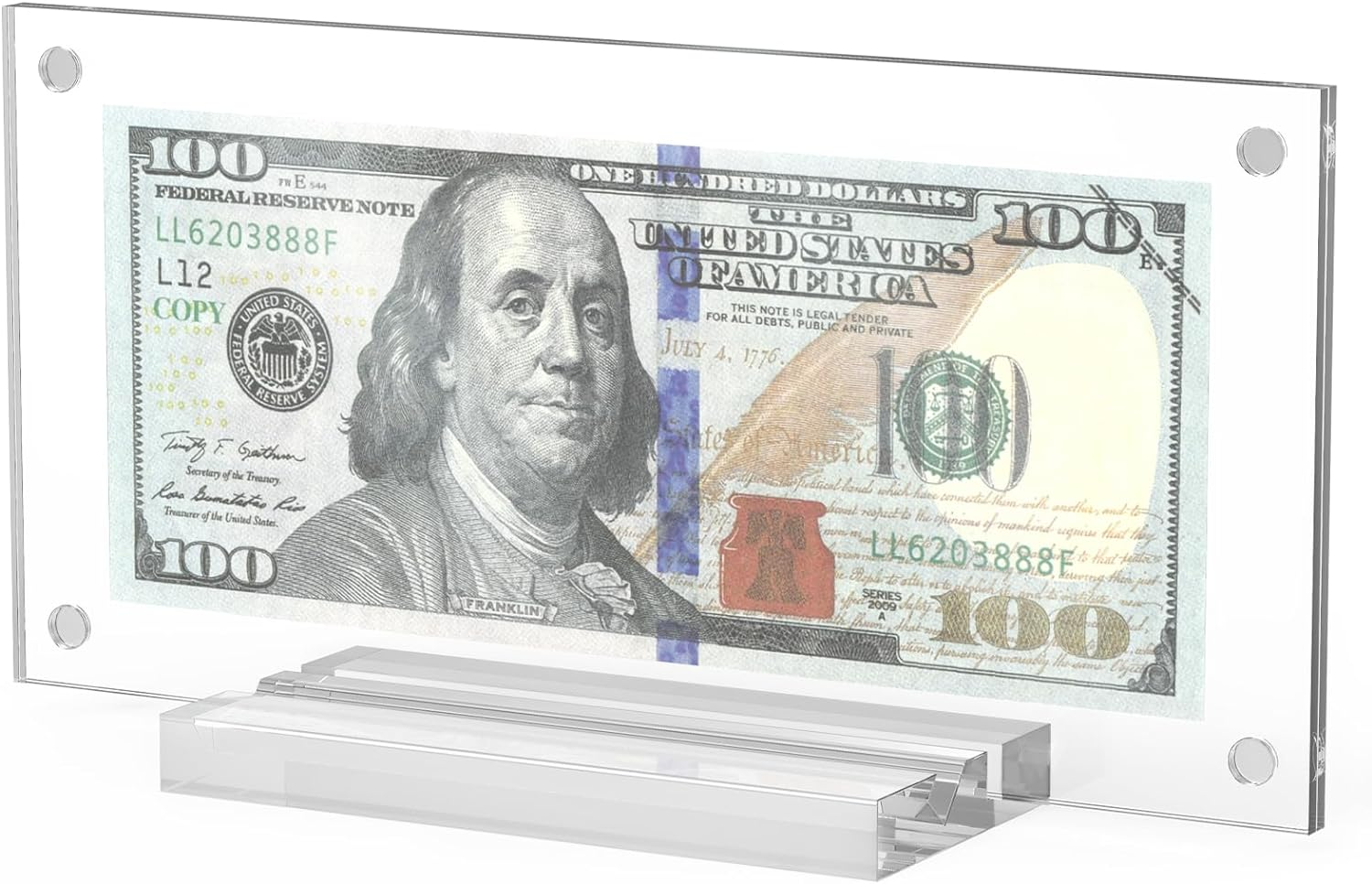 Acrylic Dollar Bill Display Case Dollar Frame Clear Paper Money Holders Currency