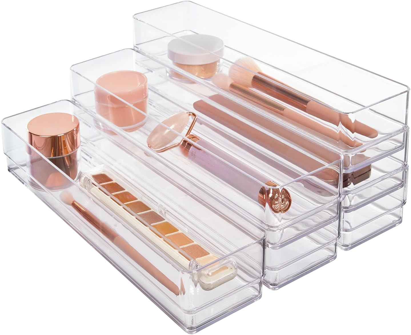 Simplesort 6-Piece Stackable Clear Drawer Organizer Set | 12