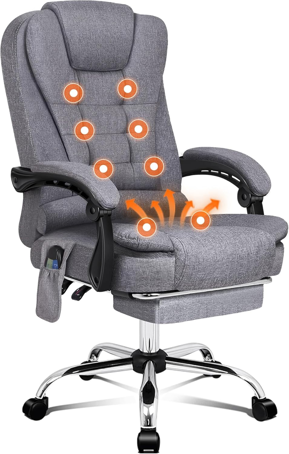 ALFORDSON Office Chair with Massage, Heated Seat and Footrest, Ergonomic Comp... - Picture 21 of 25