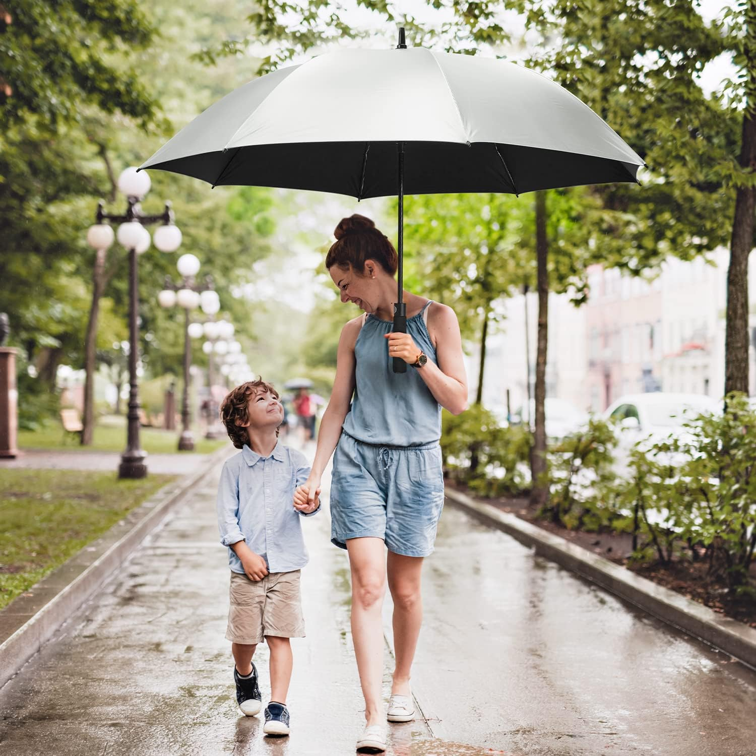 G4Free 54/62 Inch Windproof UV Protection Golf Umbrella Extra Large Silver Co... - Picture 10 of 14
