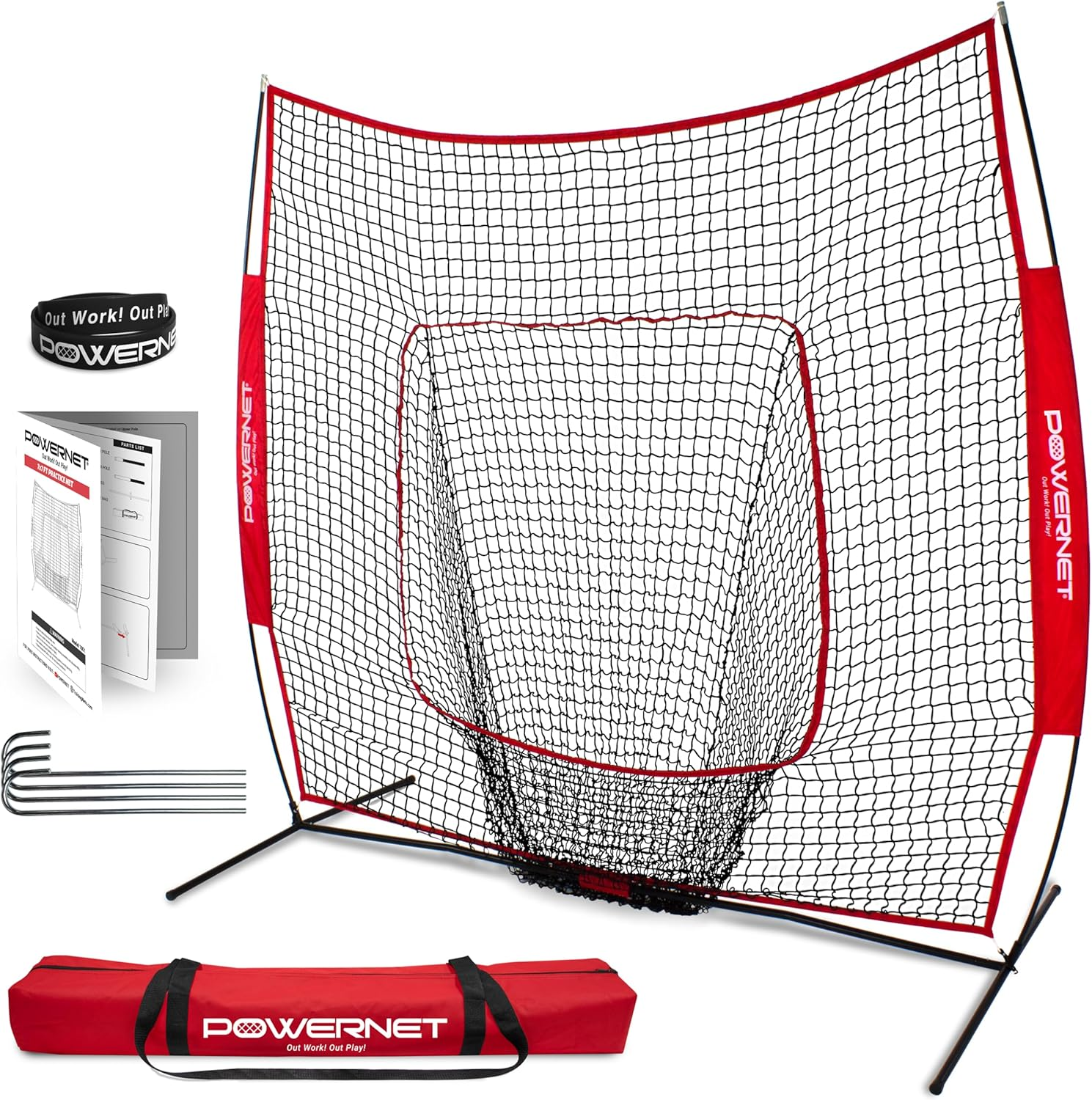 Malla Con Marco 7x7 Pies Para Practica Bateo De Beisbol Baseball Pitchers Kit US